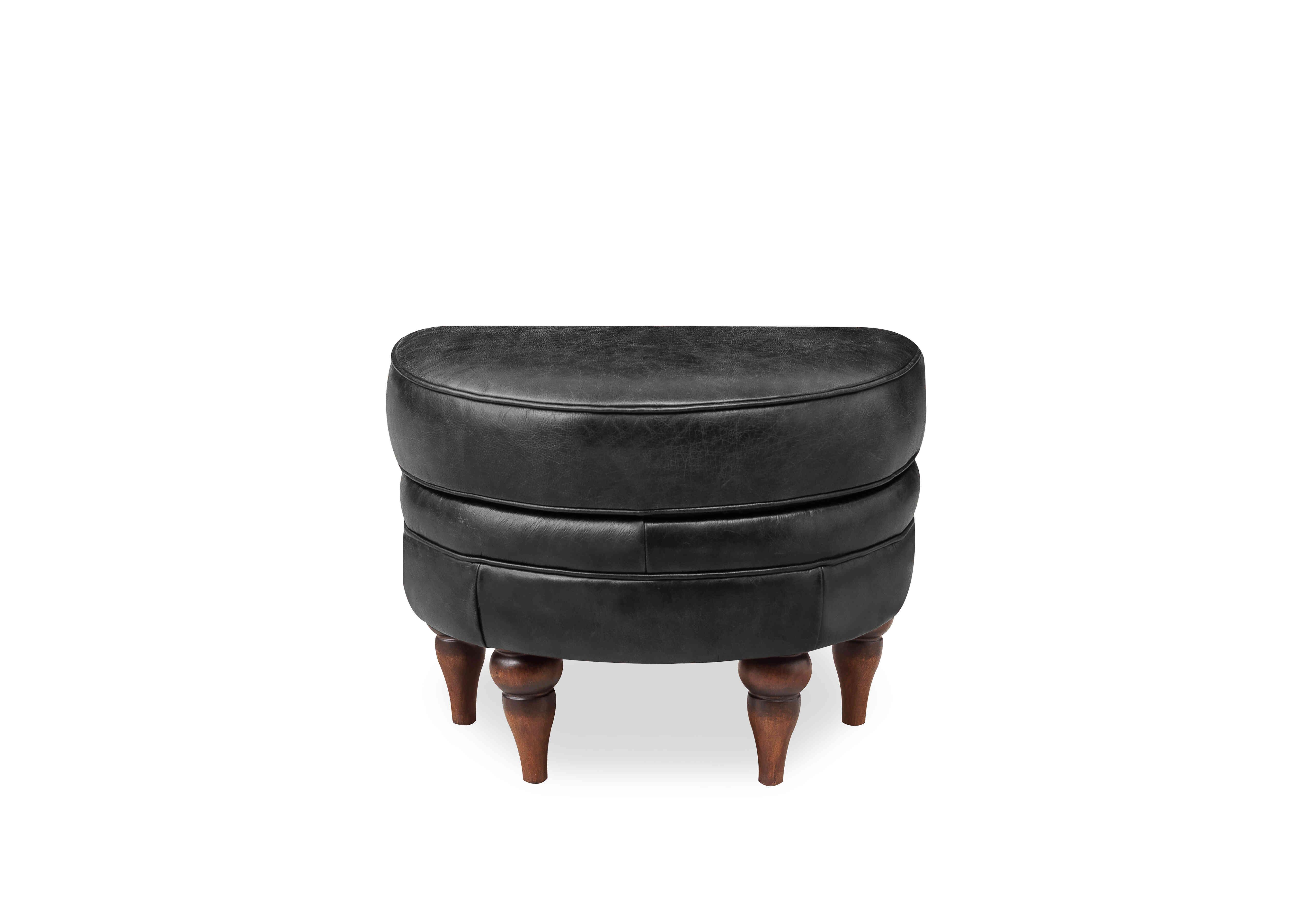 Harriet Leather Half Moon Footstool in Cannon Lls Wf X3-1759ls on Furniture Village