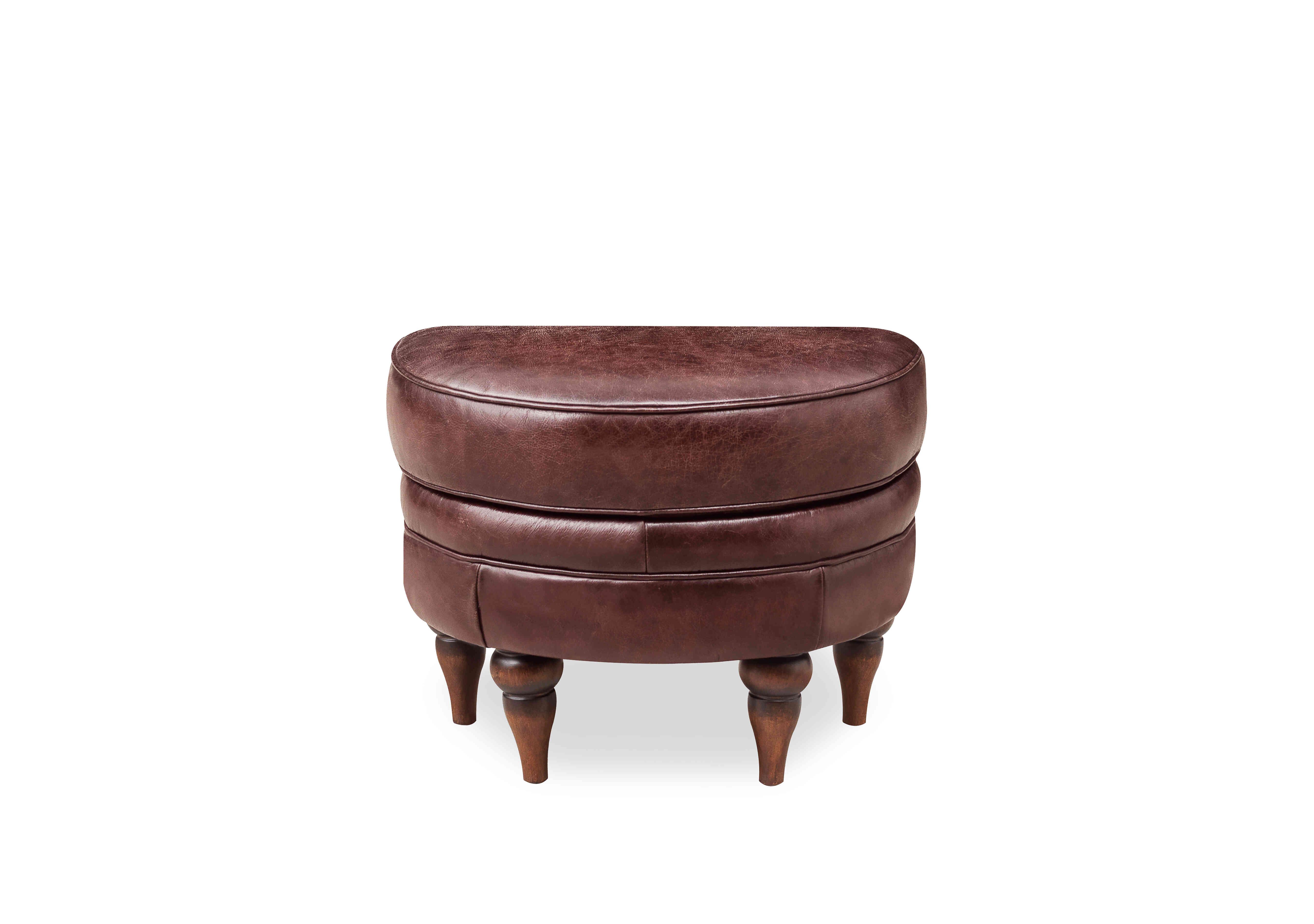 Harriet Leather Half Moon Footstool in Rosewood Lls Wf X3-1987ls on Furniture Village