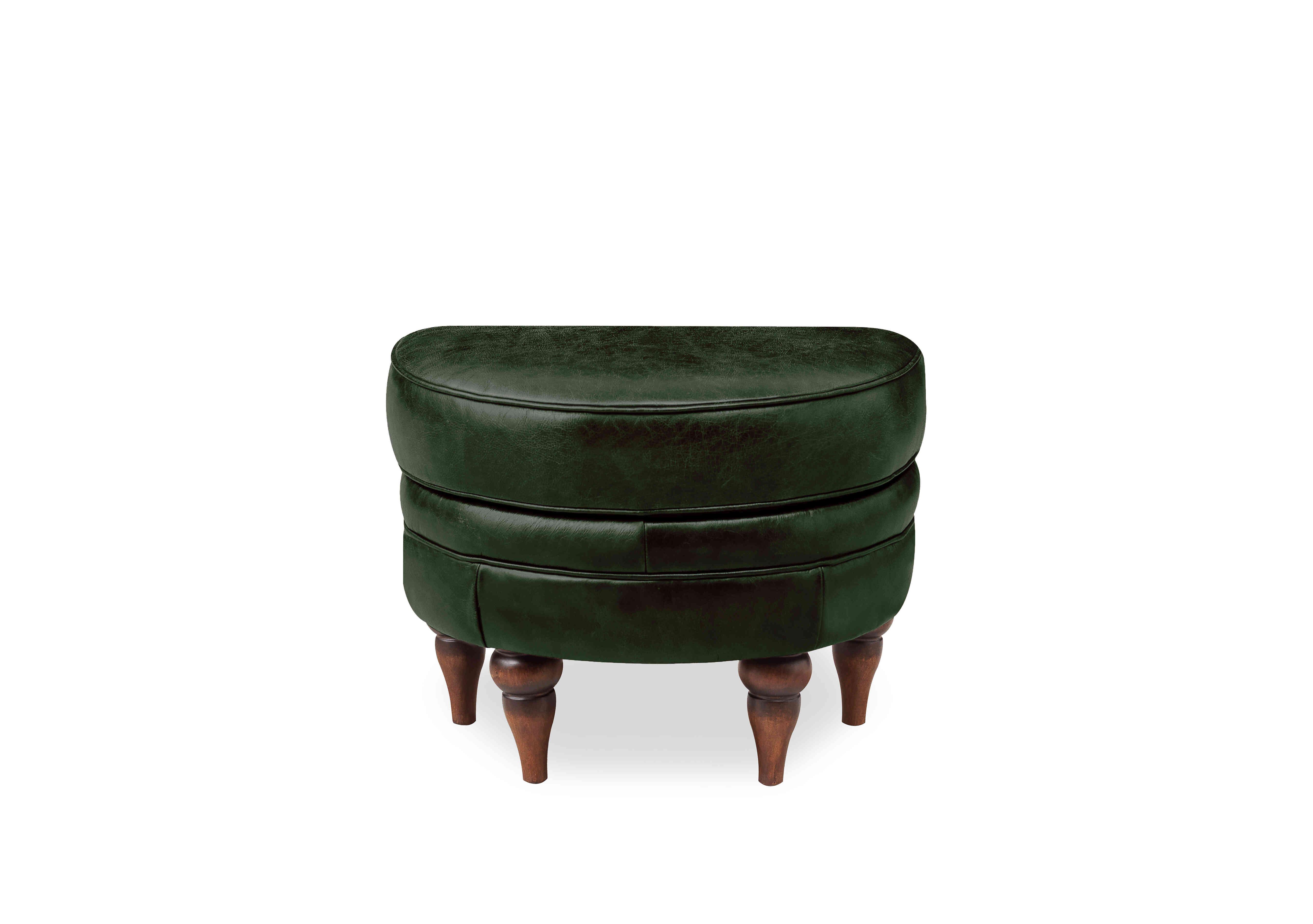 Harriet Leather Half Moon Footstool in Smoke Green Lls Wf X3-1986ls on Furniture Village