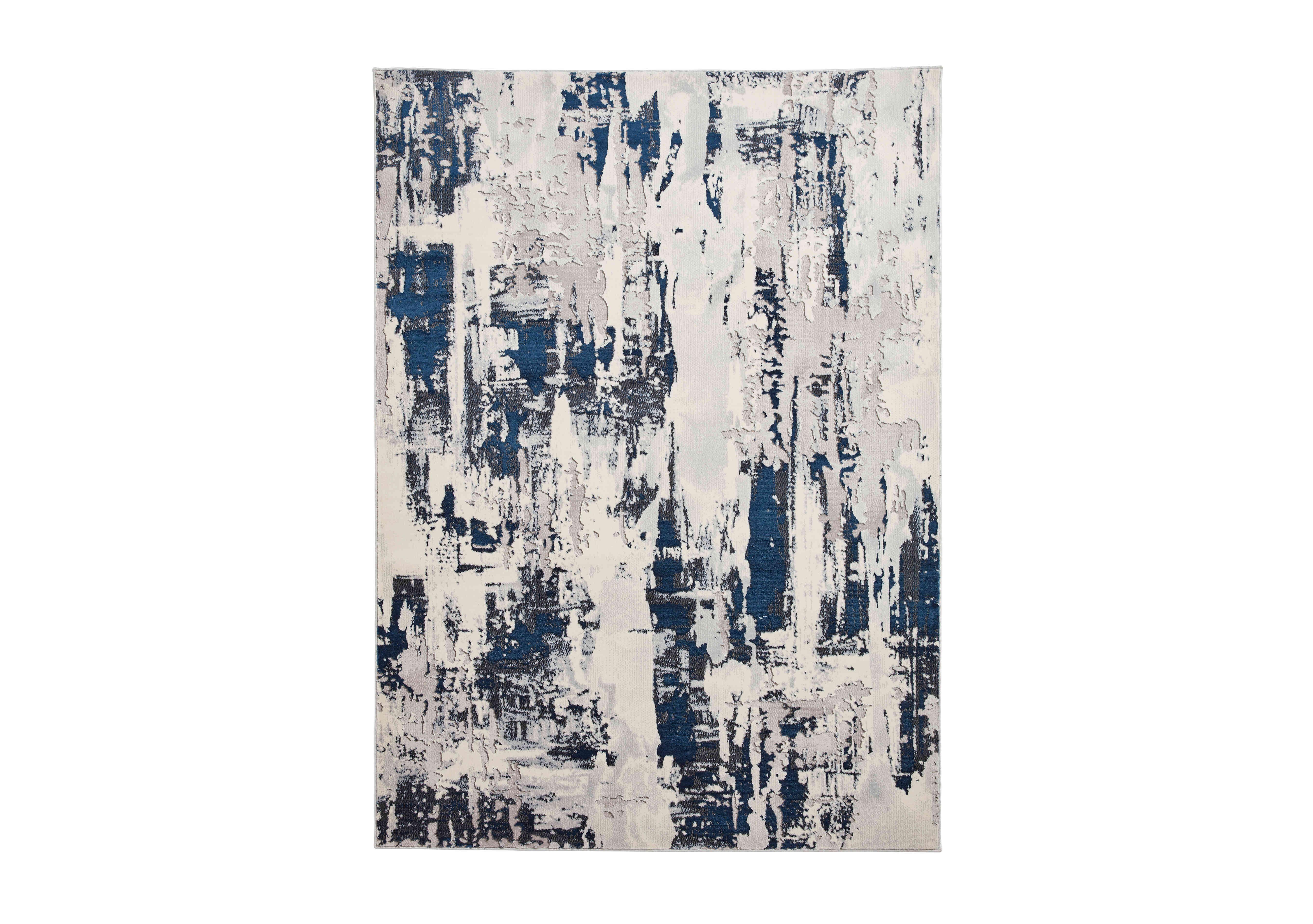 Akio Rug in Grey Navy on Furniture Village
