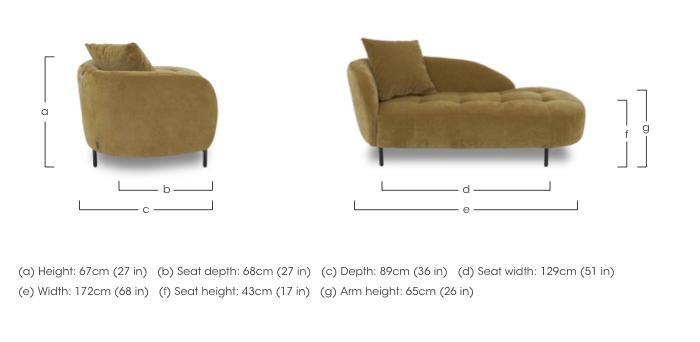 Bridgerton Fabric Chaise Longue in  on Furniture Village