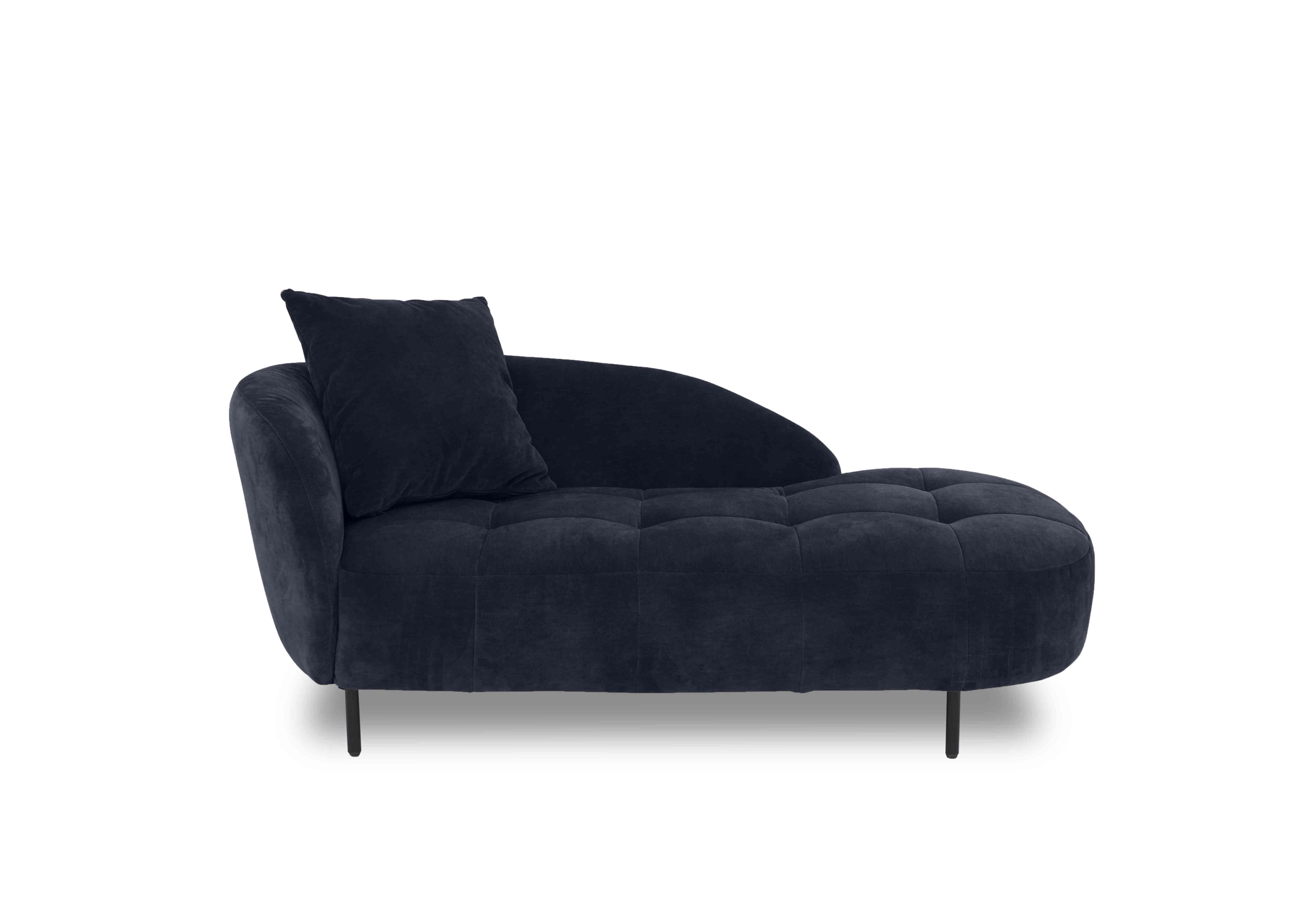 Bridgerton Fabric Chaise Longue in Sfa-Pey-R15 Navy Blue on Furniture Village