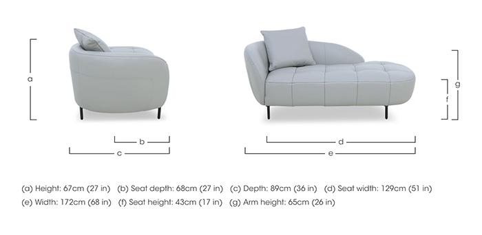 Bridgerton Leather Chaise in  on Furniture Village