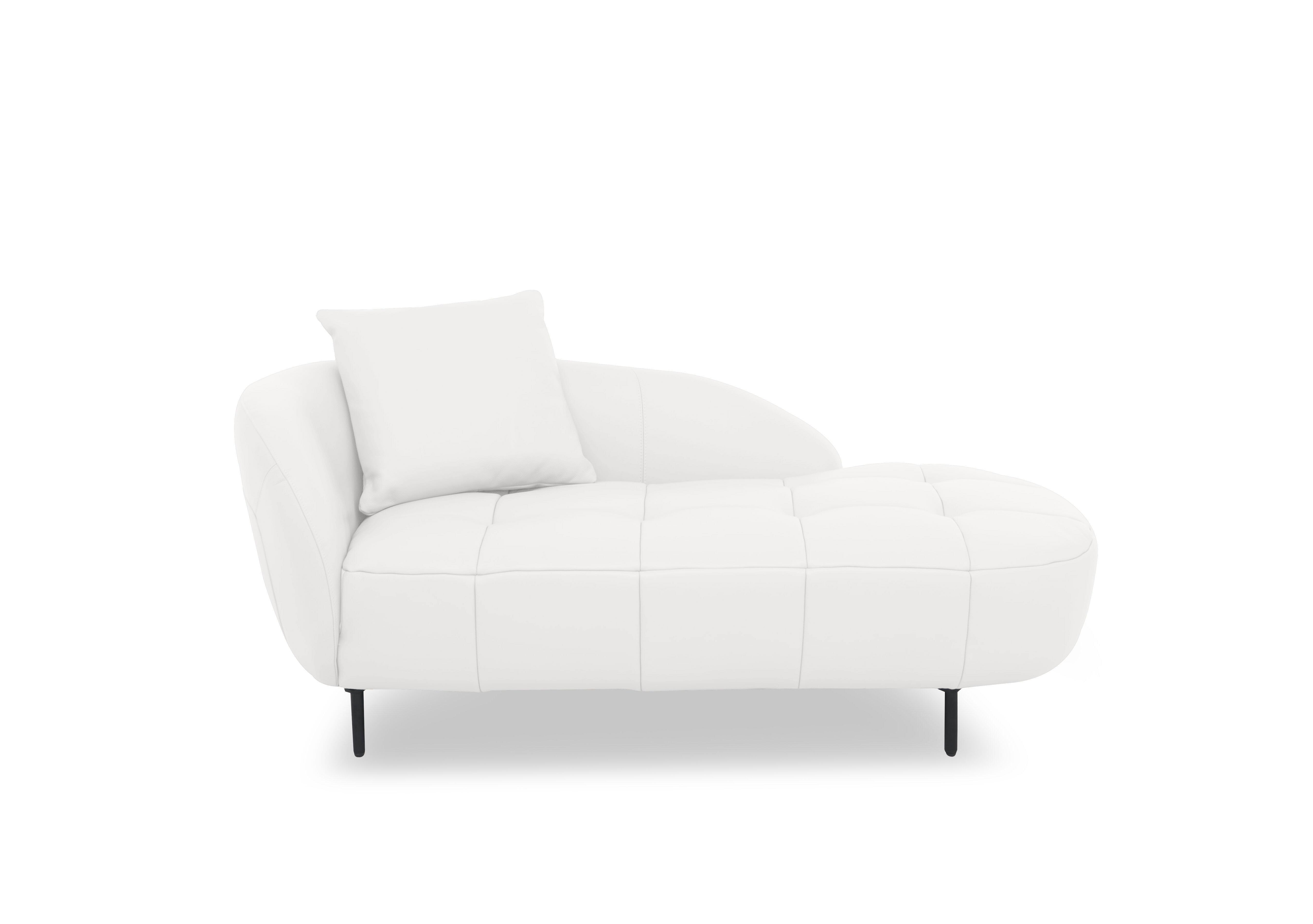 Bridgerton Leather Chaise in Bv-744d Star White on Furniture Village