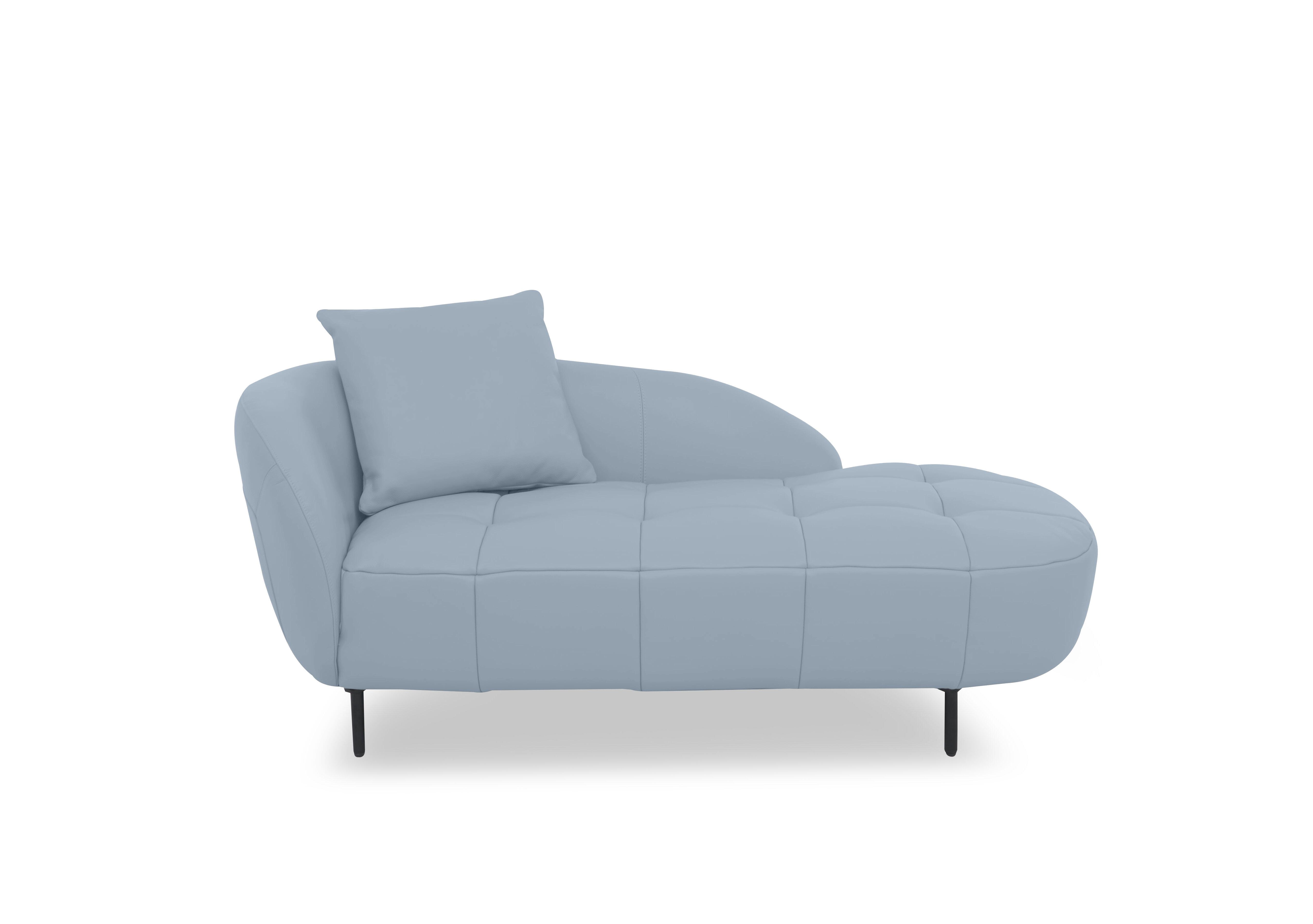 Bridgerton Leather Chaise in Nc-026e Pearl Blue on Furniture Village