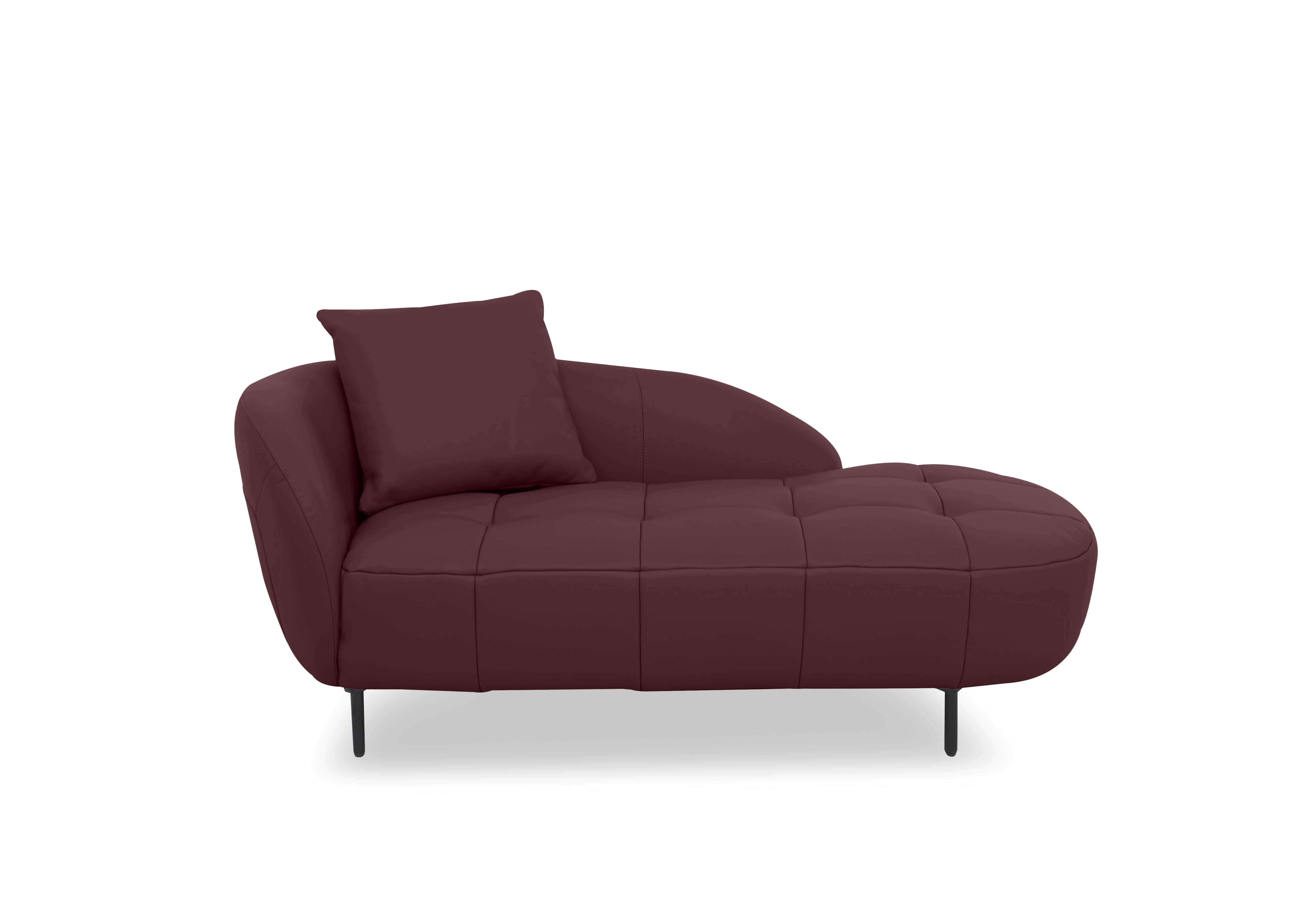 Bridgerton Leather Chaise in Nc-035c Deep Red on Furniture Village