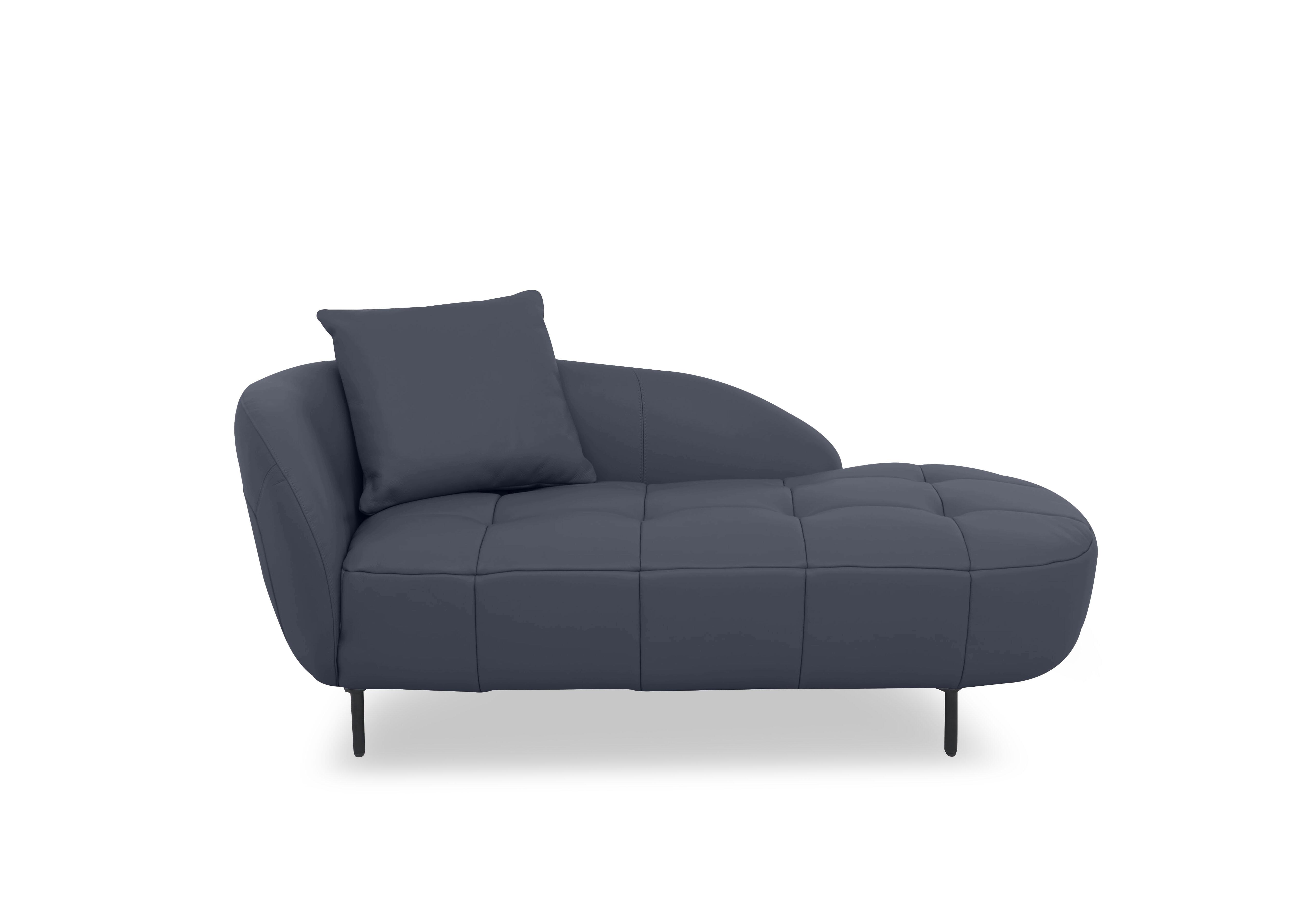 Bridgerton Leather Chaise in Nc-313e Ocean Blue on Furniture Village