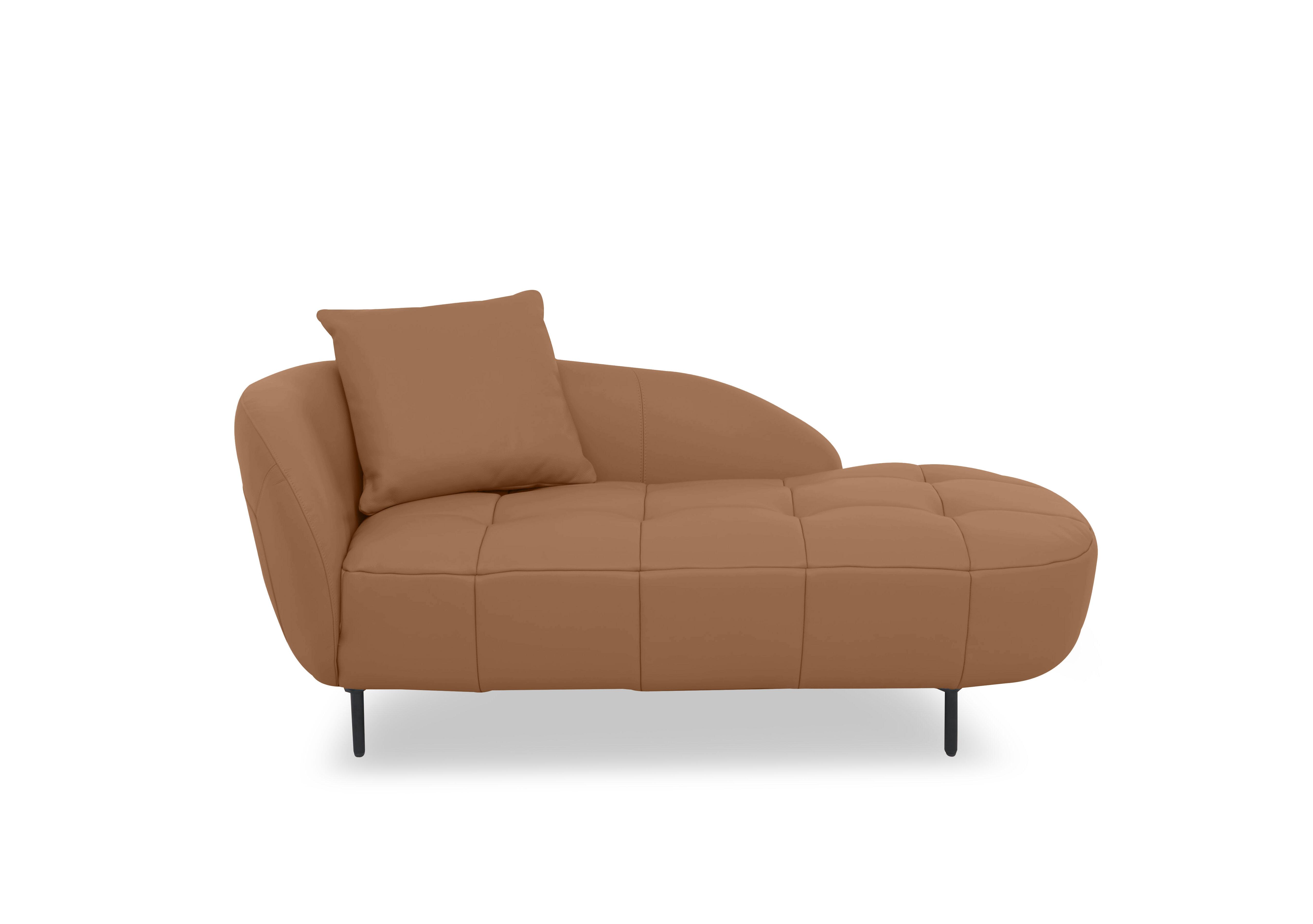 Bridgerton Leather Chaise in Nc-334e Pecan Brown on Furniture Village