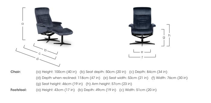 Bergen Medium Fabric Swivel Chair and Footstool with Black Base in  on Furniture Village