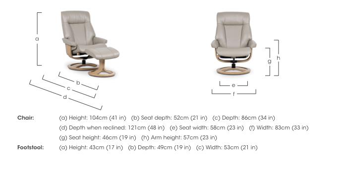 Tromso Large Leather Swivel Chair and Footstool in  on Furniture Village