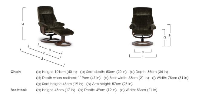 Tromso Medium Fabric Swivel Chair and Footstool in  on Furniture Village