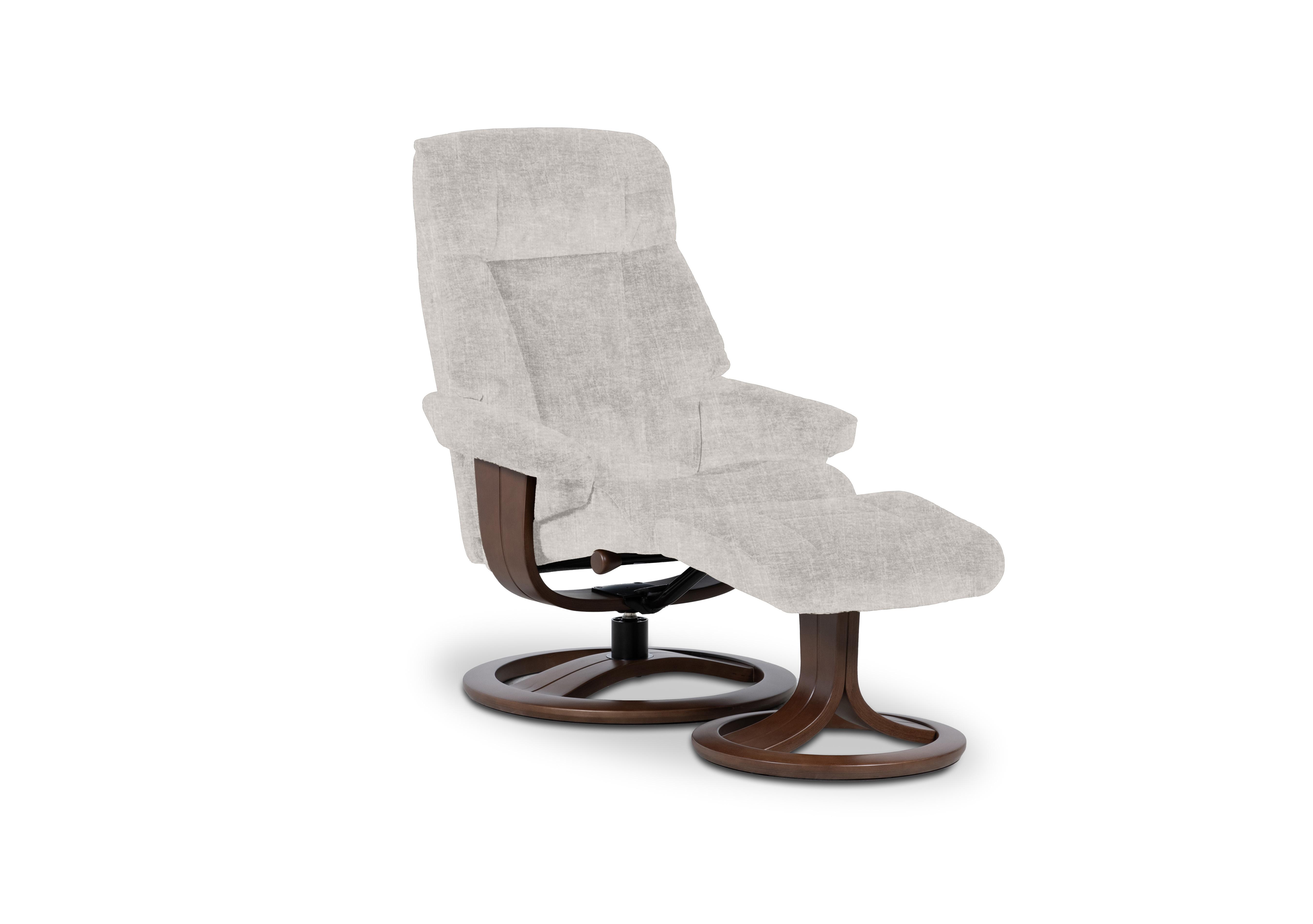 Tromso Medium Fabric Swivel Chair and Footstool in Ambler Ghost W904 Wal on Furniture Village