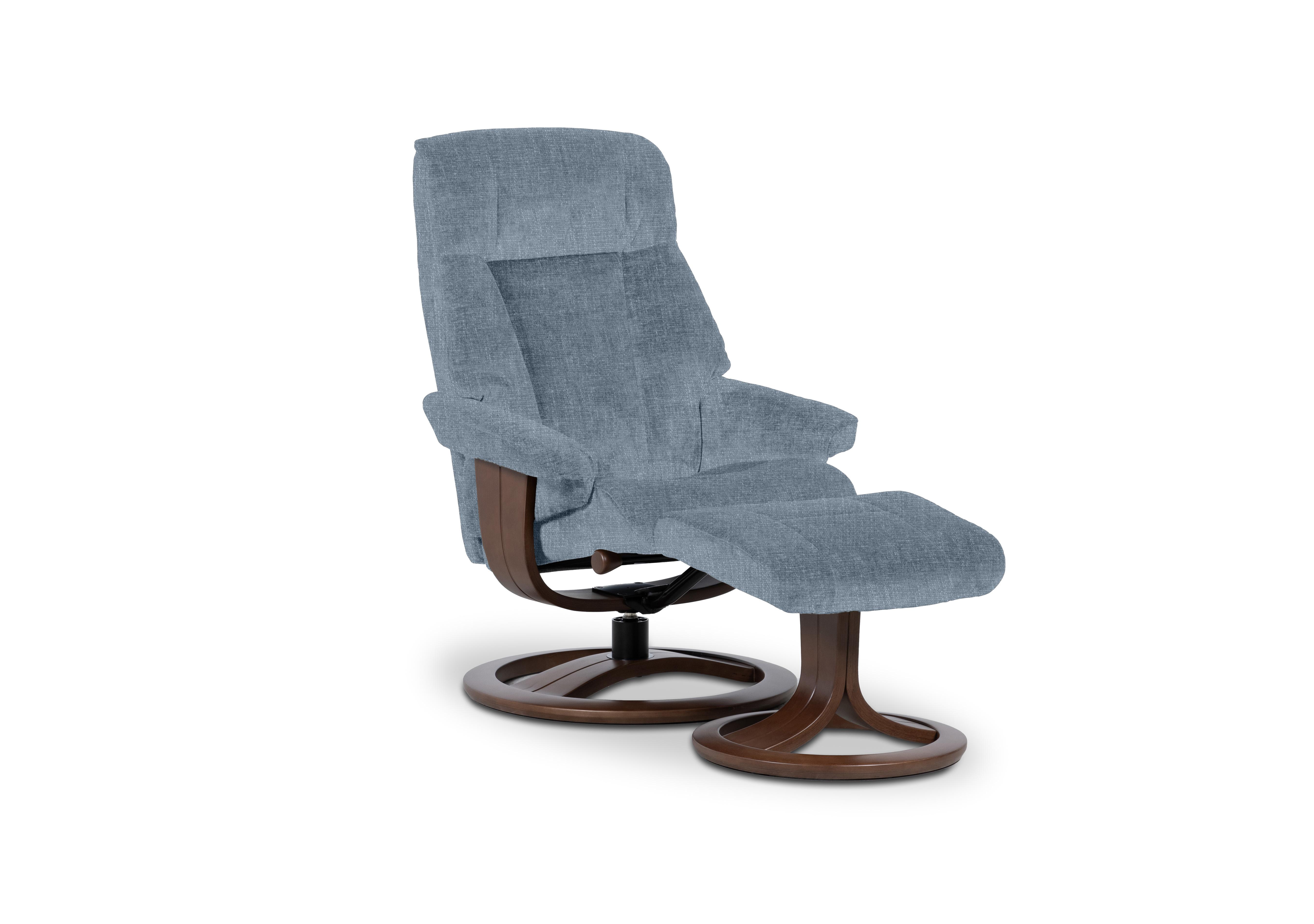 Tromso Medium Fabric Swivel Chair and Footstool in Beamer Malibu W904 Wal on Furniture Village