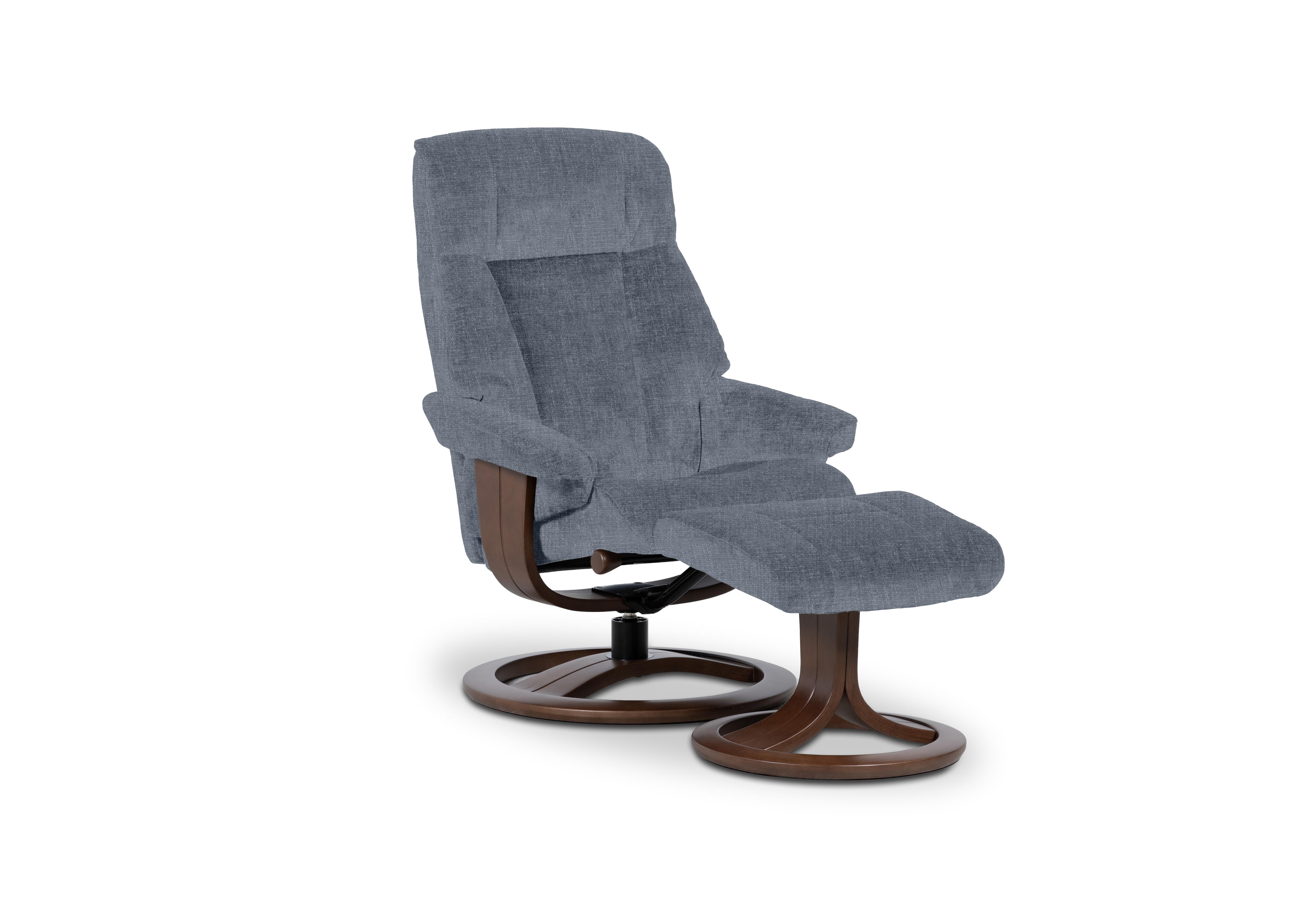Tromso Medium Fabric Swivel Chair and Footstool in Beamer Storm W904 Wal on Furniture Village