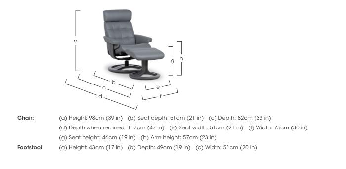 Odense Medium Leather Swivel Chair and Footstool in  on Furniture Village