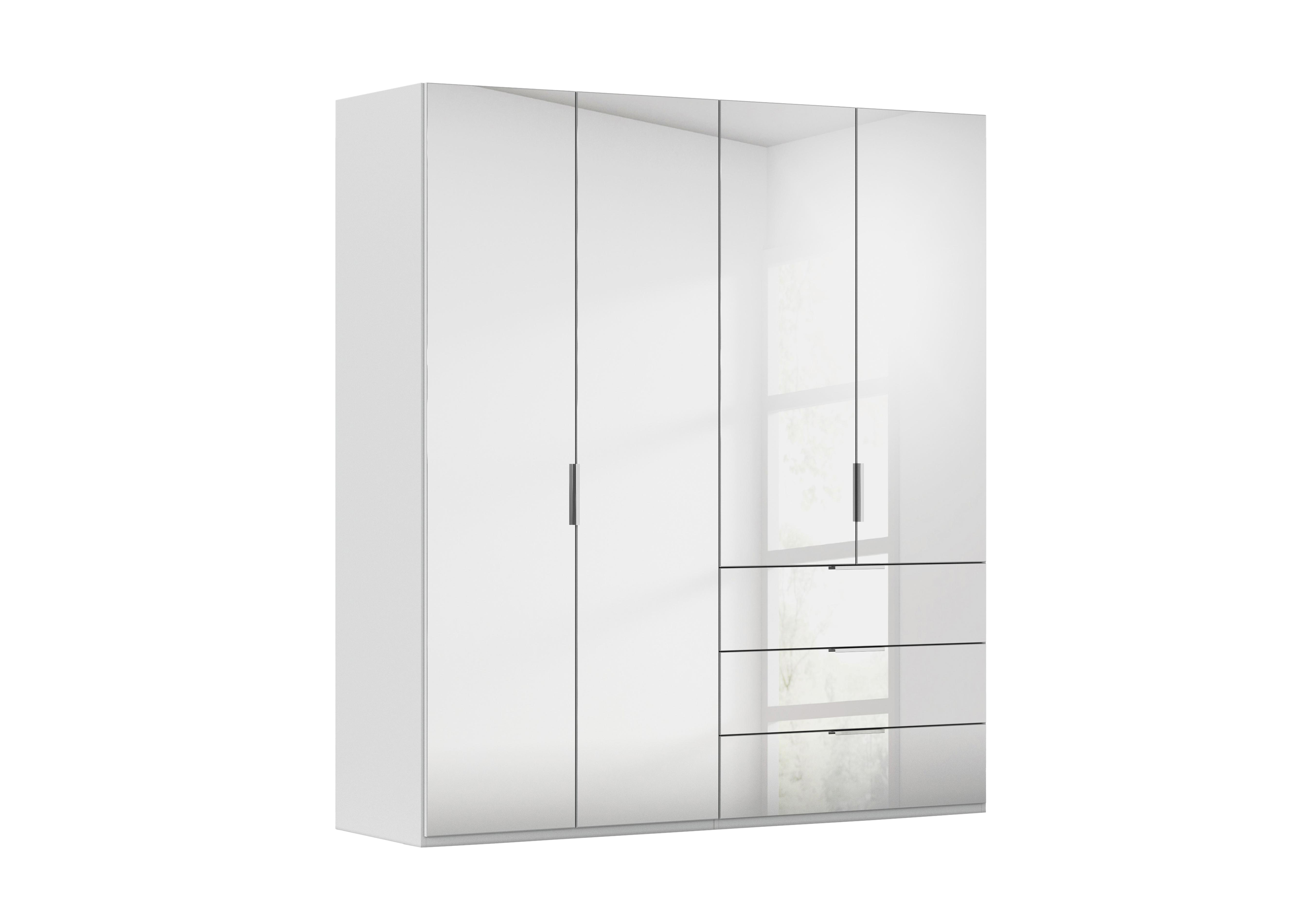 Formes 4 Door Bifold Combi Mirror Wardrobe in A145b Silk Grey Silk Grey Frnt on Furniture Village