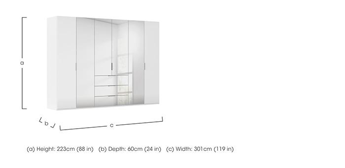 Formes 6 Door Bifold Combi Wardrobe with 2 Glass Doors and 4 Mirror Doors in  on Furniture Village