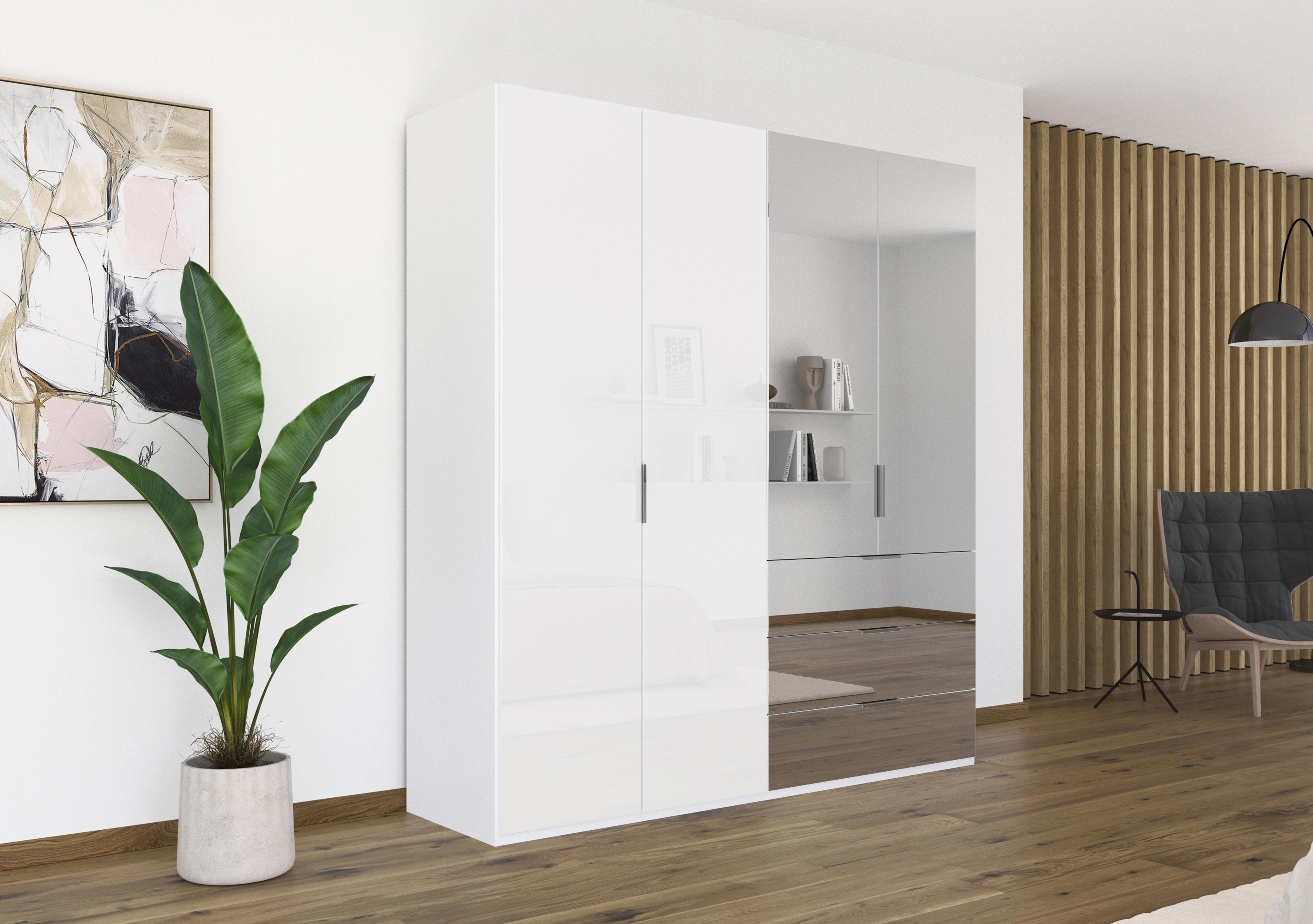 Formes 4 Door Bifold Combi Wardrobe with 2 Full-Height Glass Doors in  on Furniture Village