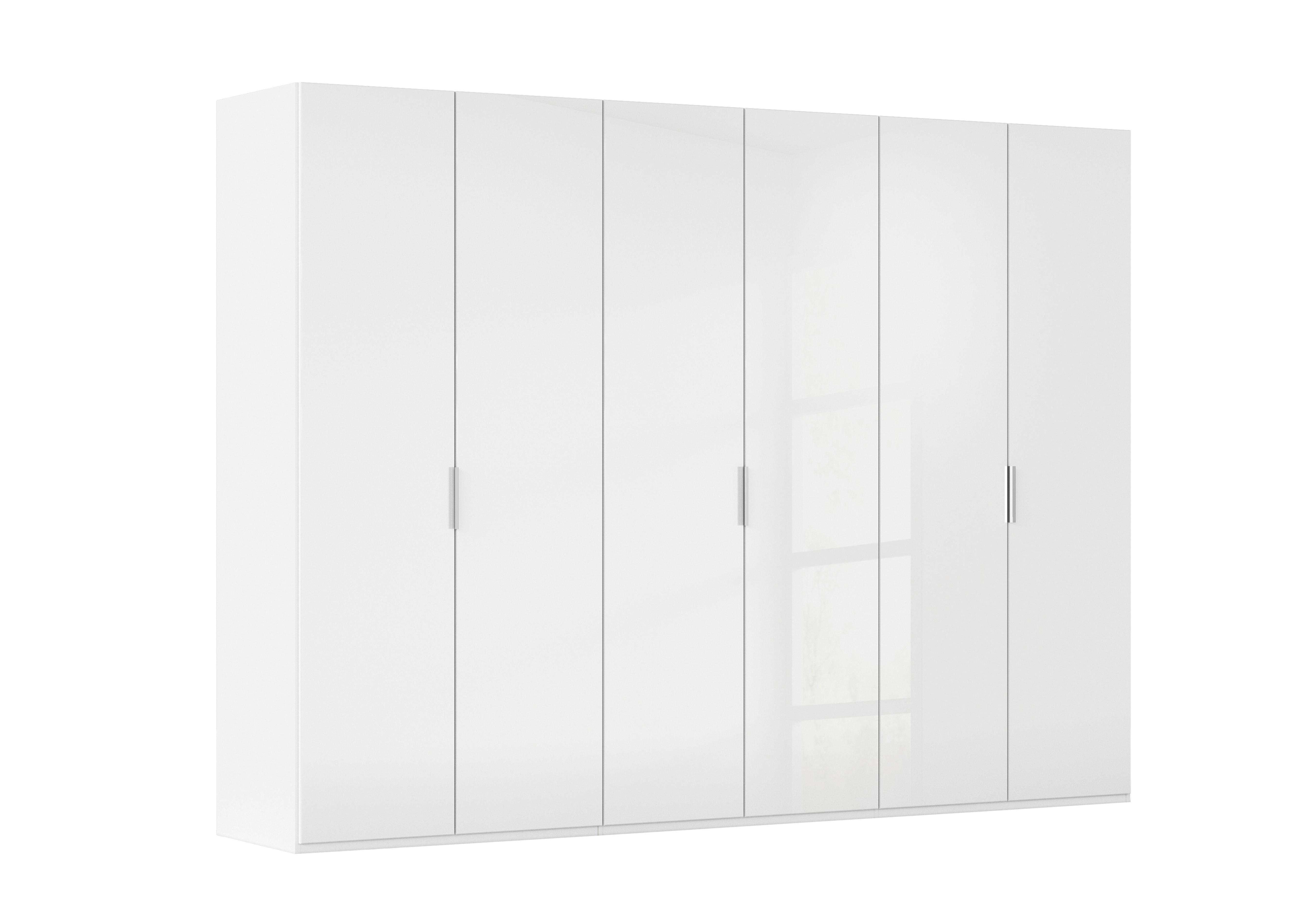Formes 6 Door Bifold Wardrobe with Glass Doors in A131b White White Front on Furniture Village