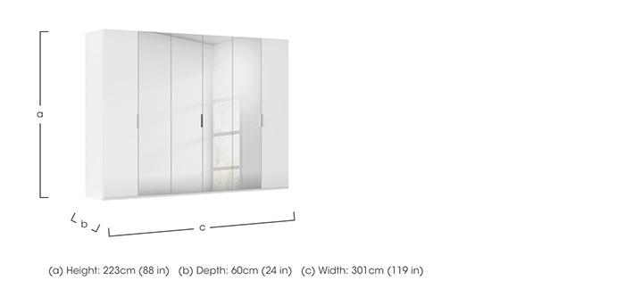 Formes 6 Door Bifold Glass Wardrobe with 4 Mirror Doors in  on Furniture Village