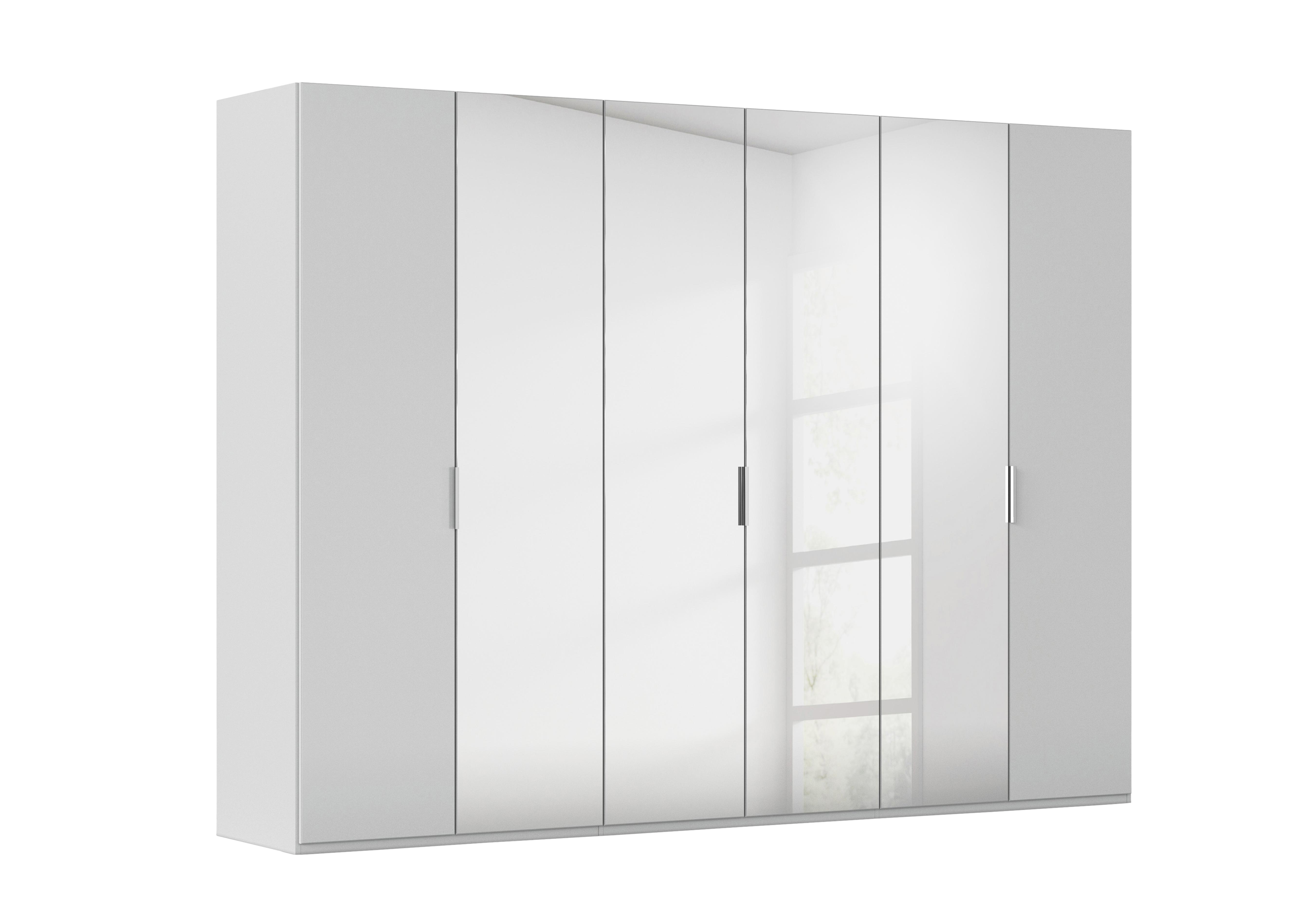 Formes 6 Door Bifold Glass Wardrobe with 4 Mirror Doors in A145b Silk Grey Silk Grey Frnt on Furniture Village