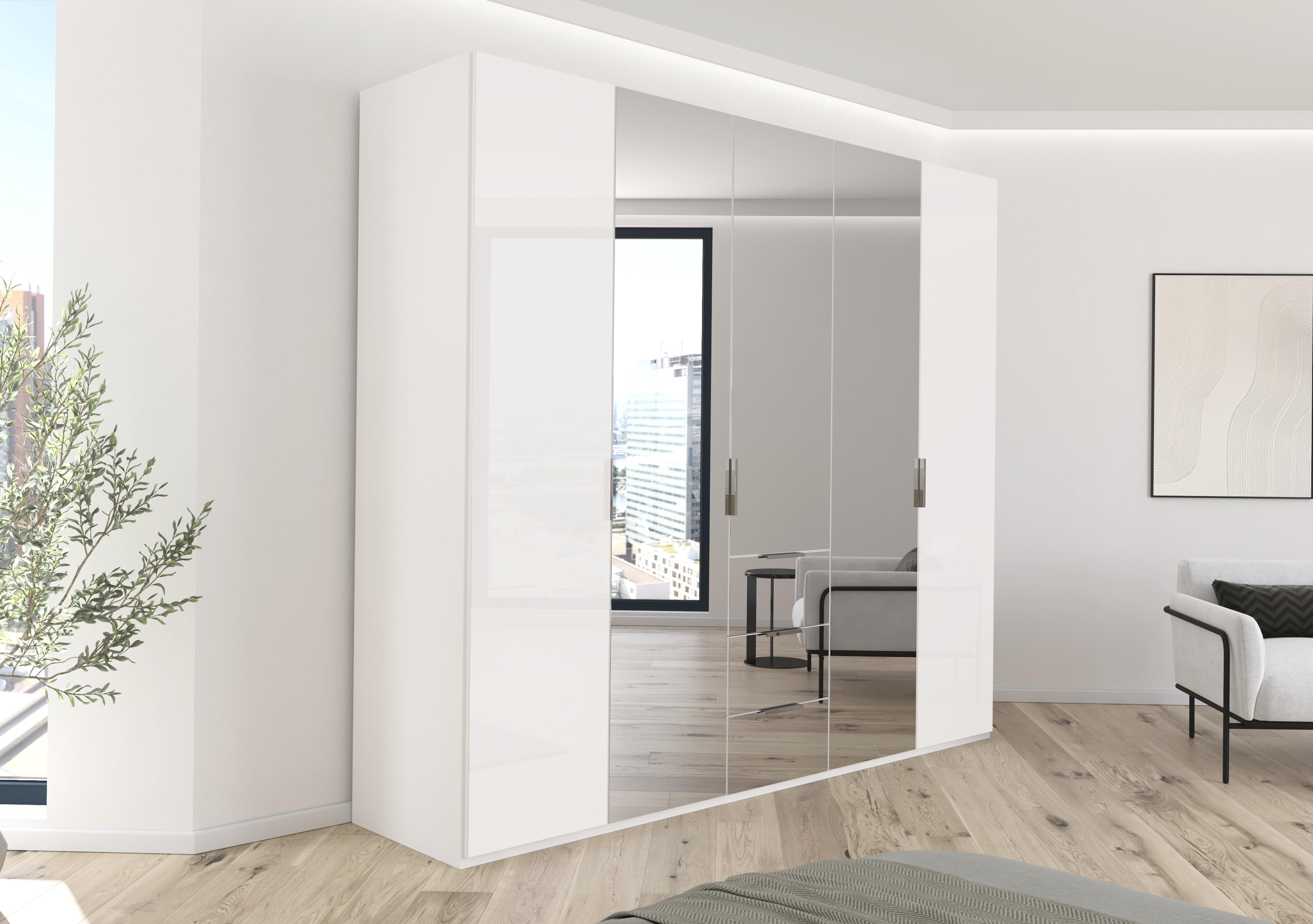Formes 5 Door Bifold Combi Wardrobe with 2 Glass Doors and 3 Mirror Doors in  on Furniture Village