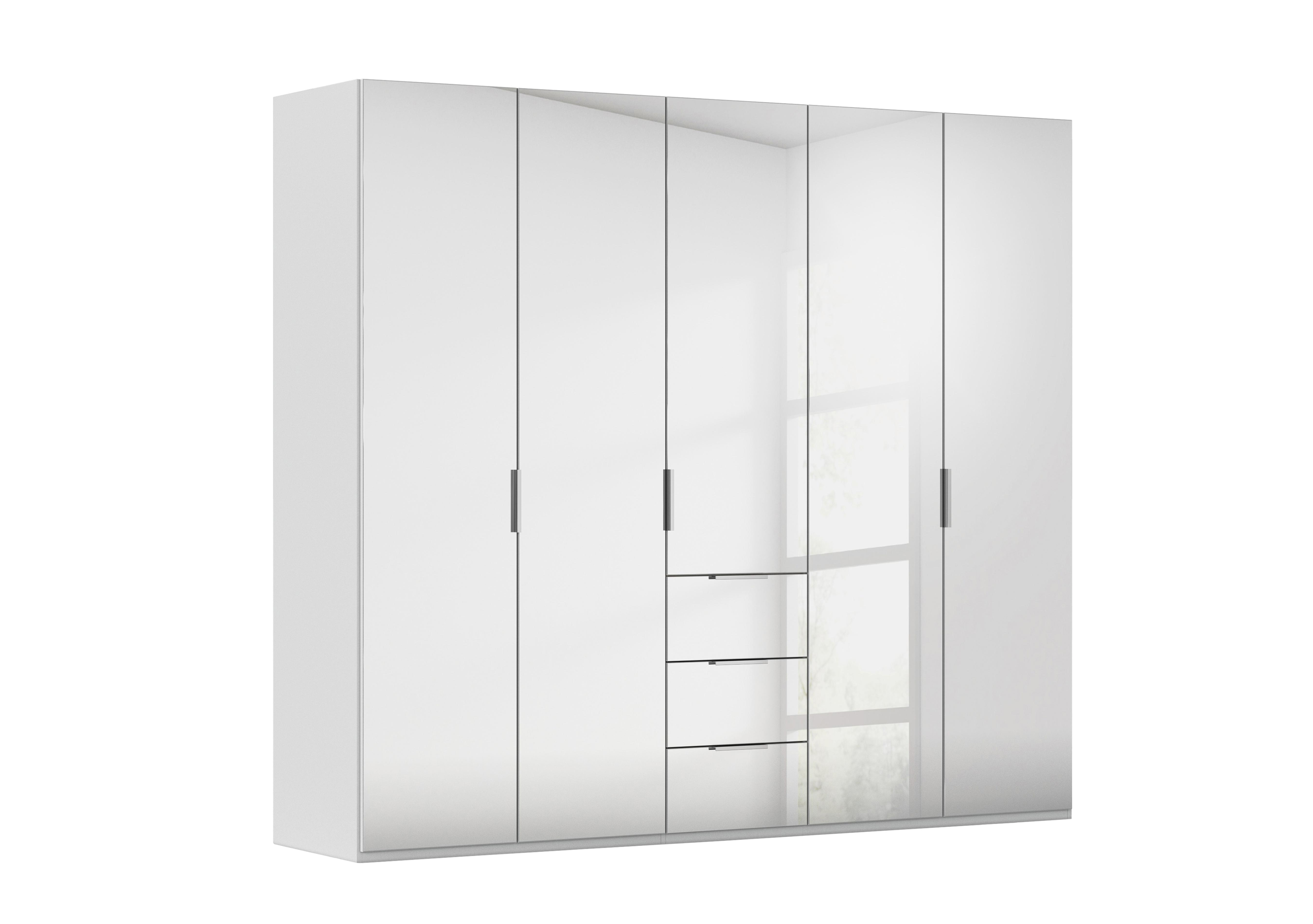 Formes 5 Door Bifold Combi Mirror Wardrobe in A145b Silk Grey Silk Grey Frnt on Furniture Village