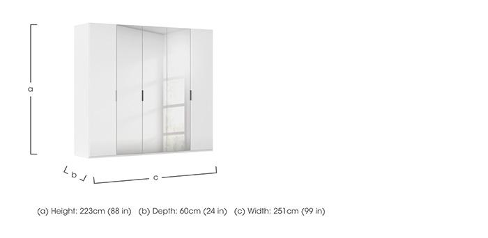 Formes 5 Door Bifold Glass Wardrobe with 3 Mirror Doors in  on Furniture Village