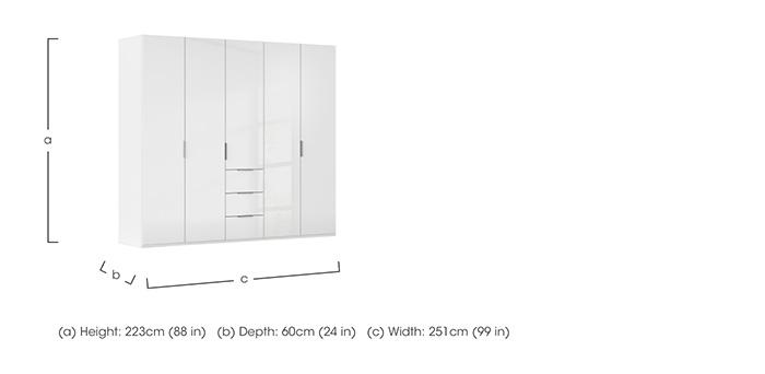 Formes 5 Door Bifold Combi Glass Wardrobe in  on Furniture Village