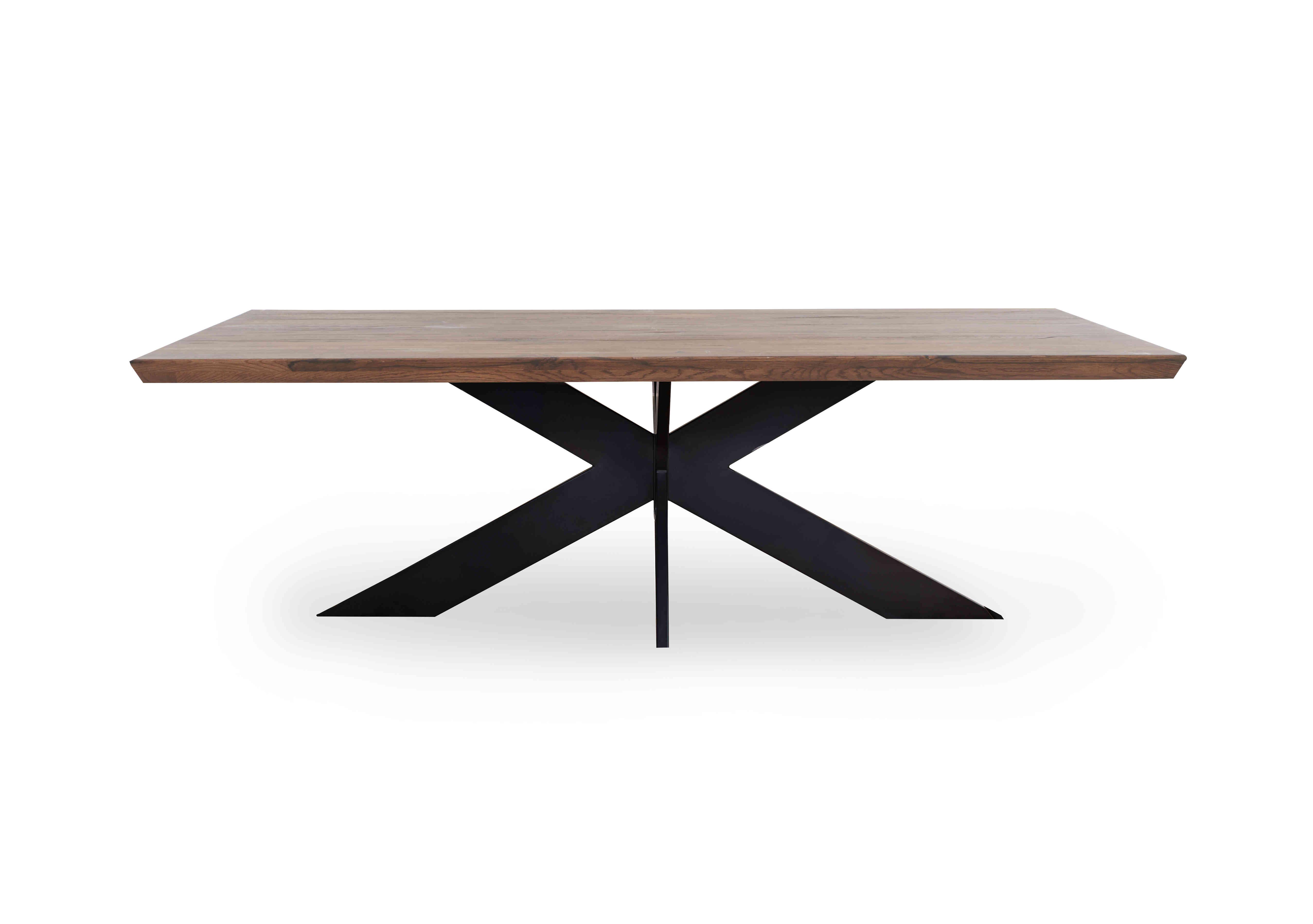 Loki Swiss Edge Dining Table With Metal Star Base in 04 Desert on Furniture Village