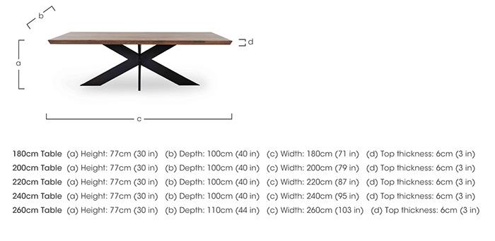 Loki Swiss Edge Dining Table With Metal Star Base in  on Furniture Village
