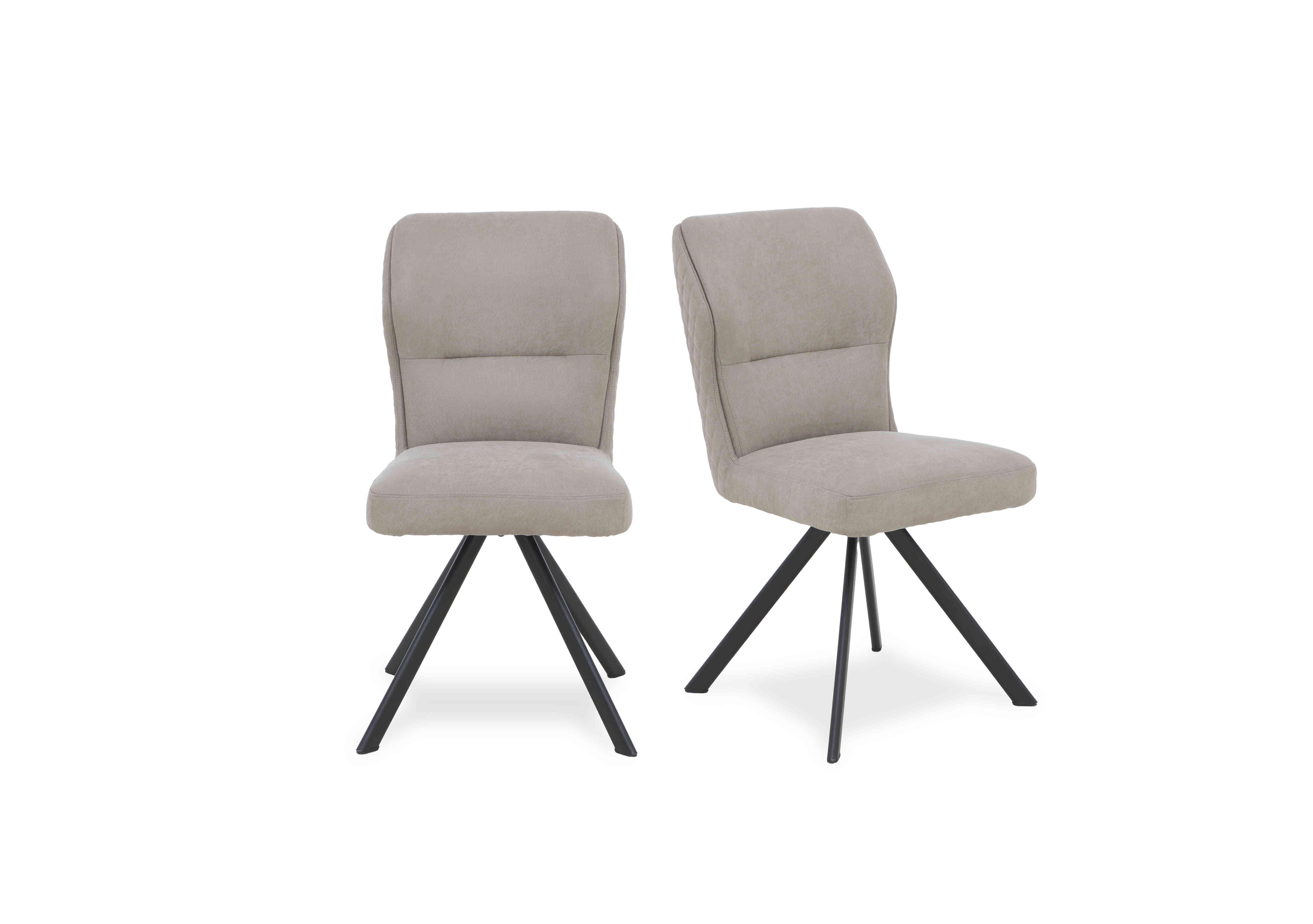 Loki Pair of Swivel Dining Chairs in Taupe on Furniture Village