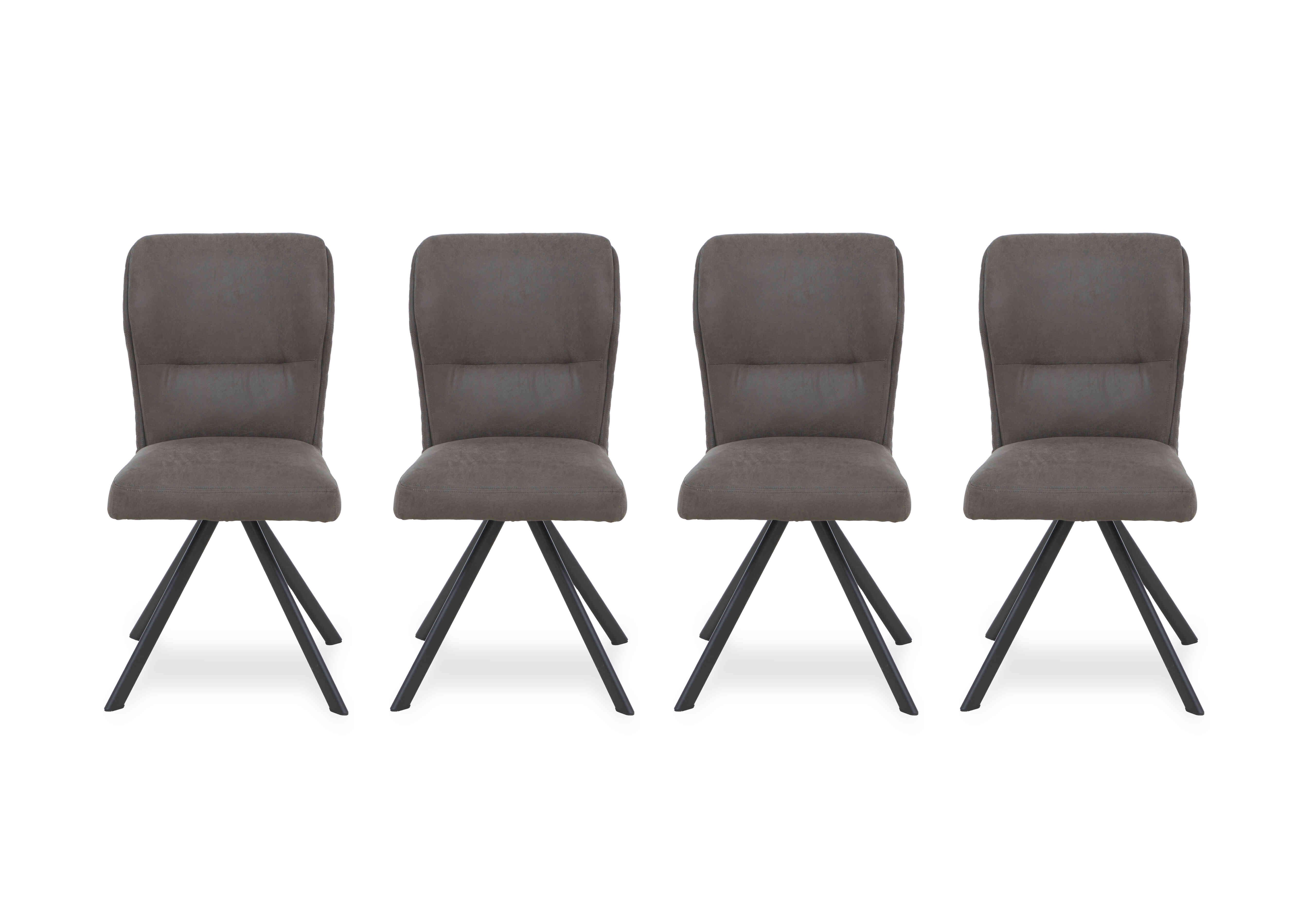 Loki Set of 4 Swivel Dining Chairs in Steel on Furniture Village
