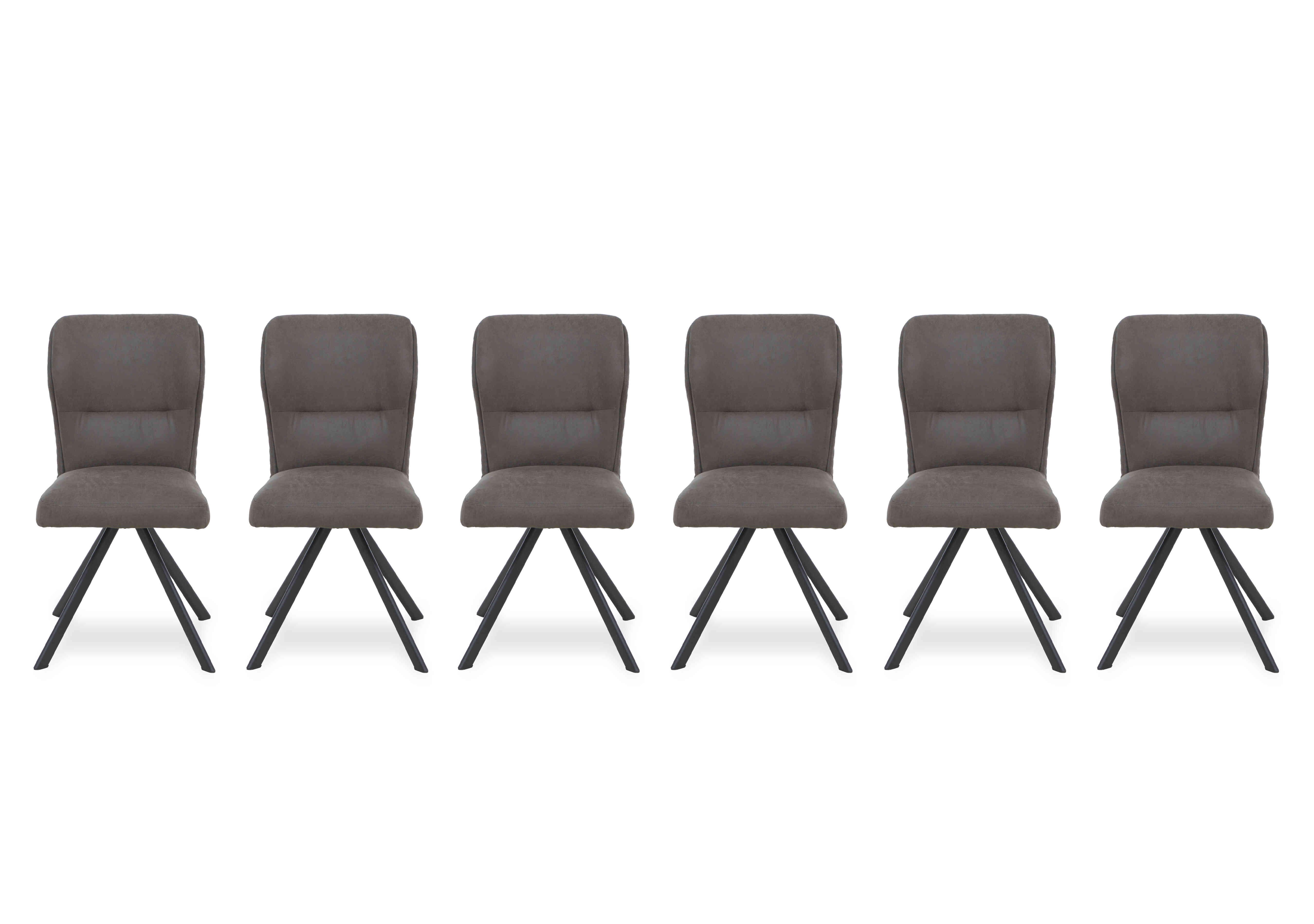Loki Set of 6 Swivel Dining Chairs in Steel on Furniture Village