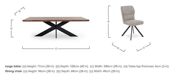 Loki Large Dining Table and 6 Taupe Swivel Dining Chairs in  on Furniture Village