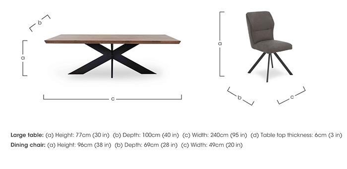 Loki Large Dining Table and 6 Steel Swivel Dining Chairs in  on Furniture Village