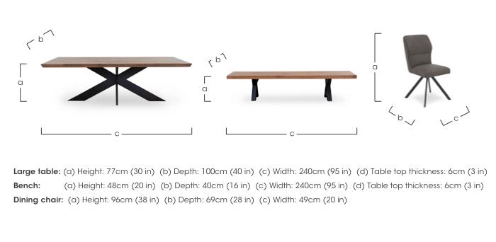 Loki Large Dining Table, Dining Bench and 3 Swivel Dining Chairs in  on Furniture Village