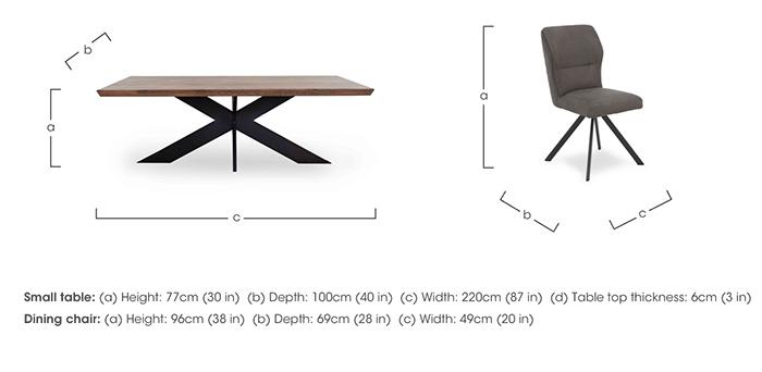 Loki Small Dining Table and 6 Steel Swivel Dining Chairs in  on Furniture Village