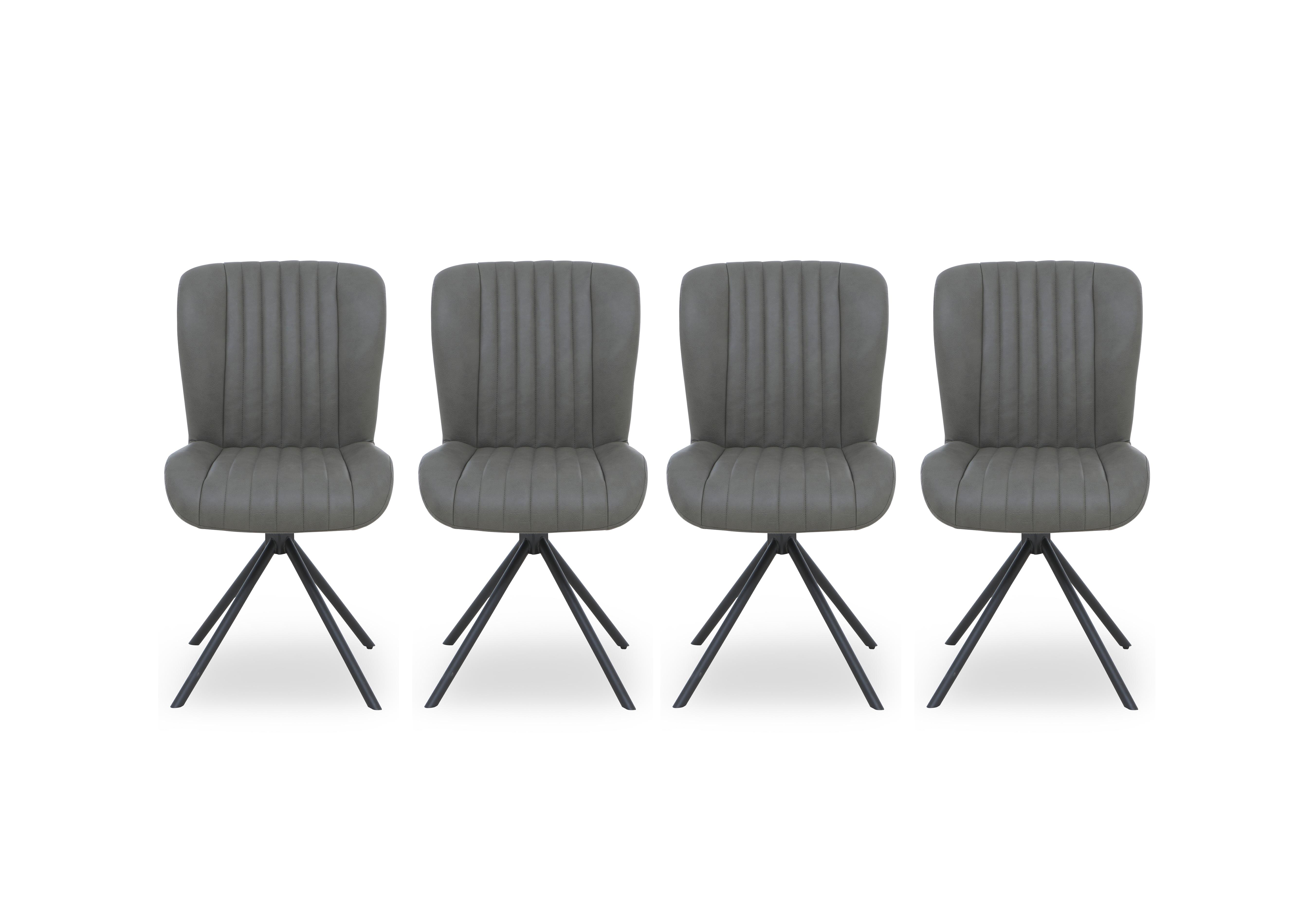 Compact Terra Set of 4 Swivel Dining Chairs in Grey on Furniture Village