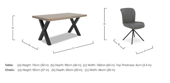 Compact Terra Straight Edge Dining Table with 4 Grey Swivel Dining Chairs in  on Furniture Village