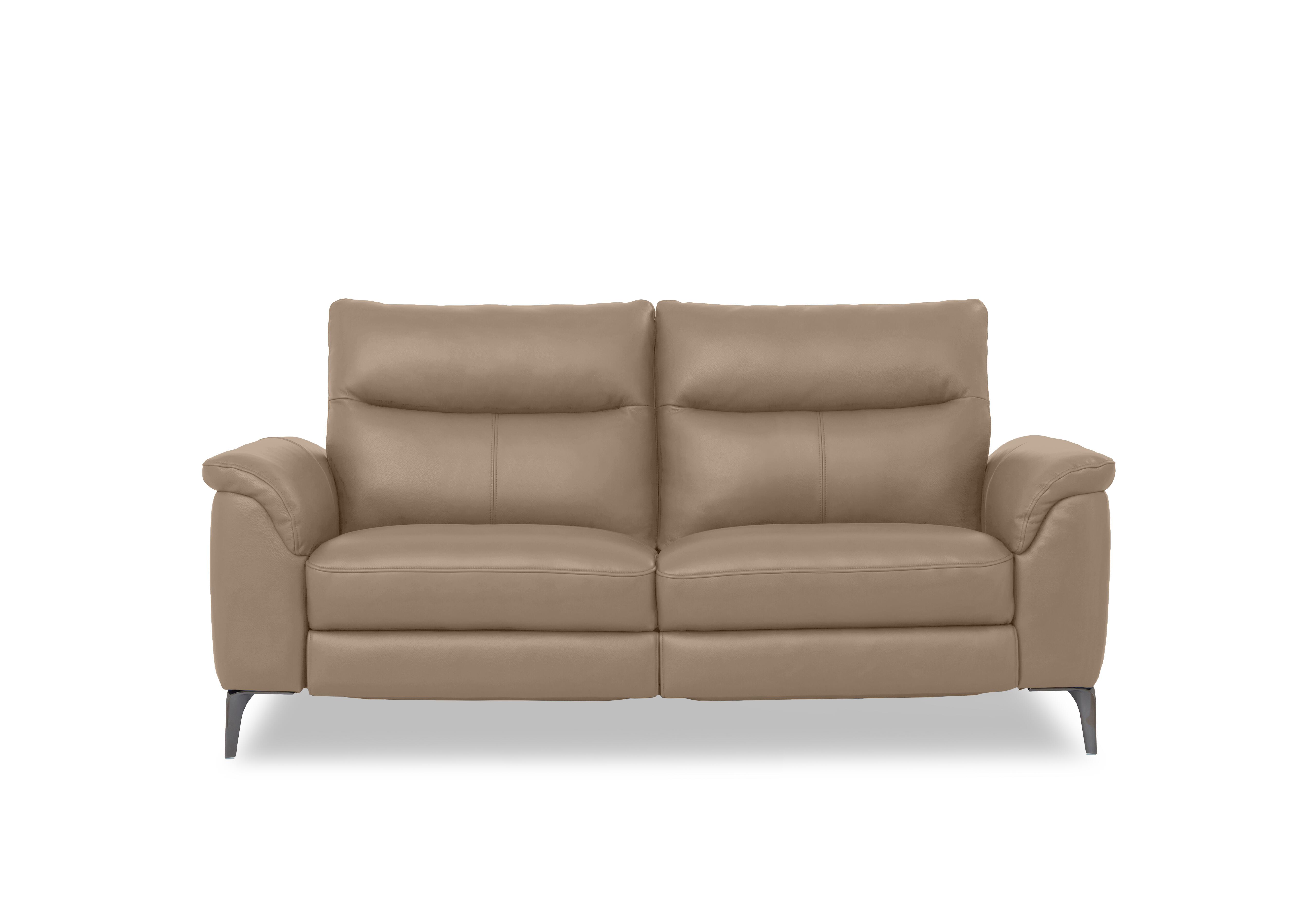 Morgan Leather 3 Seater Sofa in Montana Barley Cat-60/06 on Furniture Village
