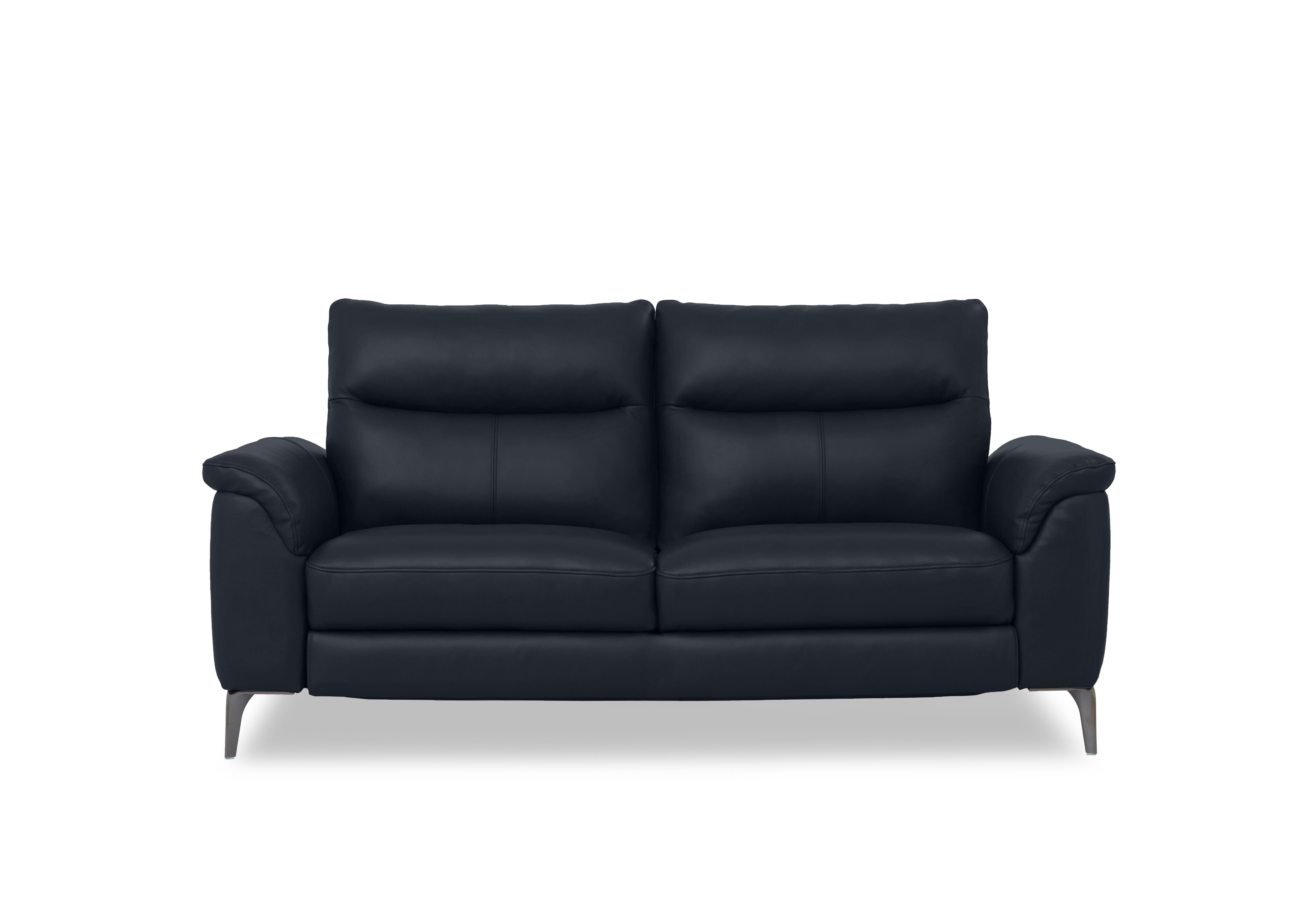 Morgan Leather 3 Seater Sofa in Montana Navy Cat-60/24 on Furniture Village