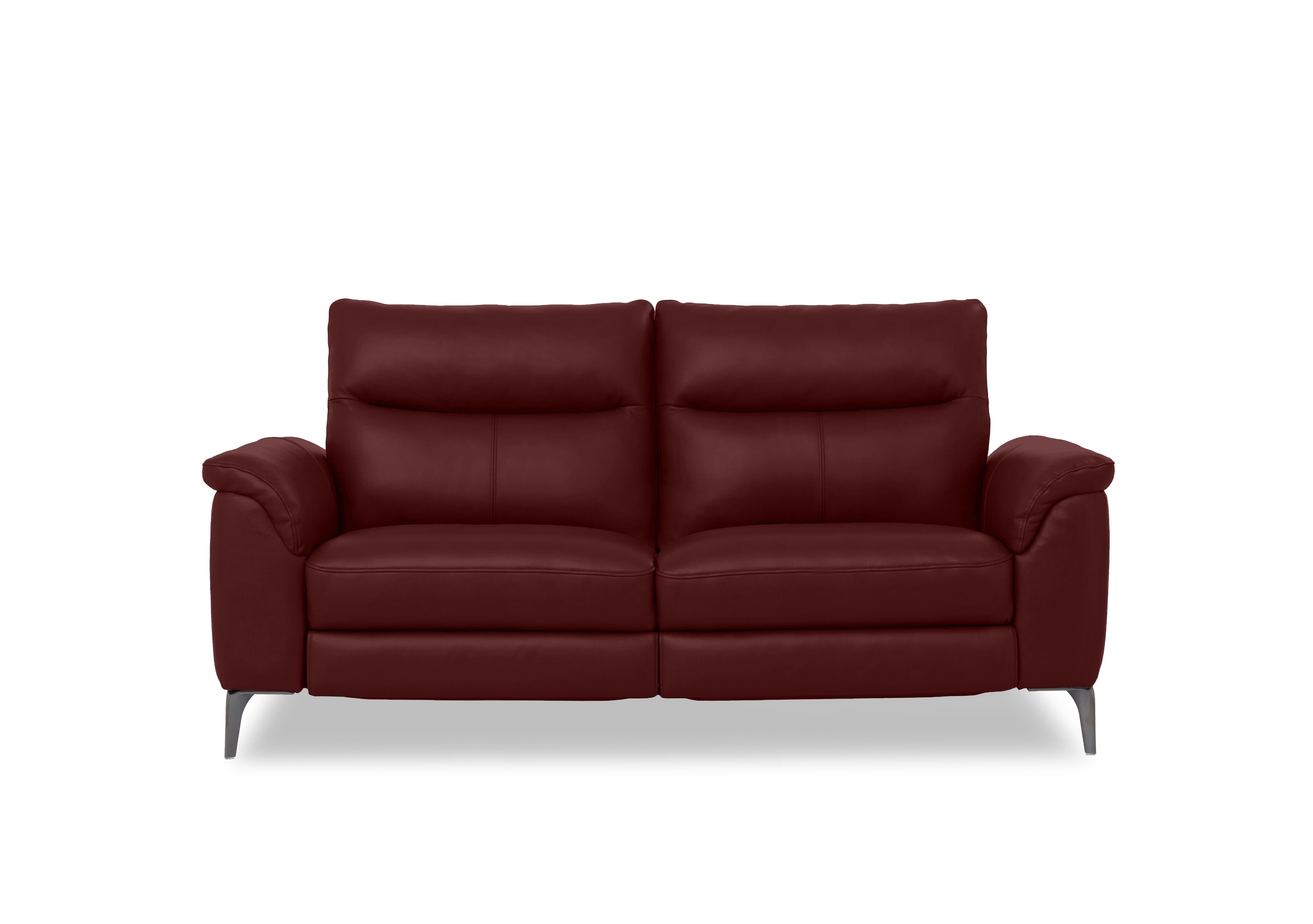 Morgan Leather 3 Seater Sofa in Montana Ruby Cat-60/15 on Furniture Village
