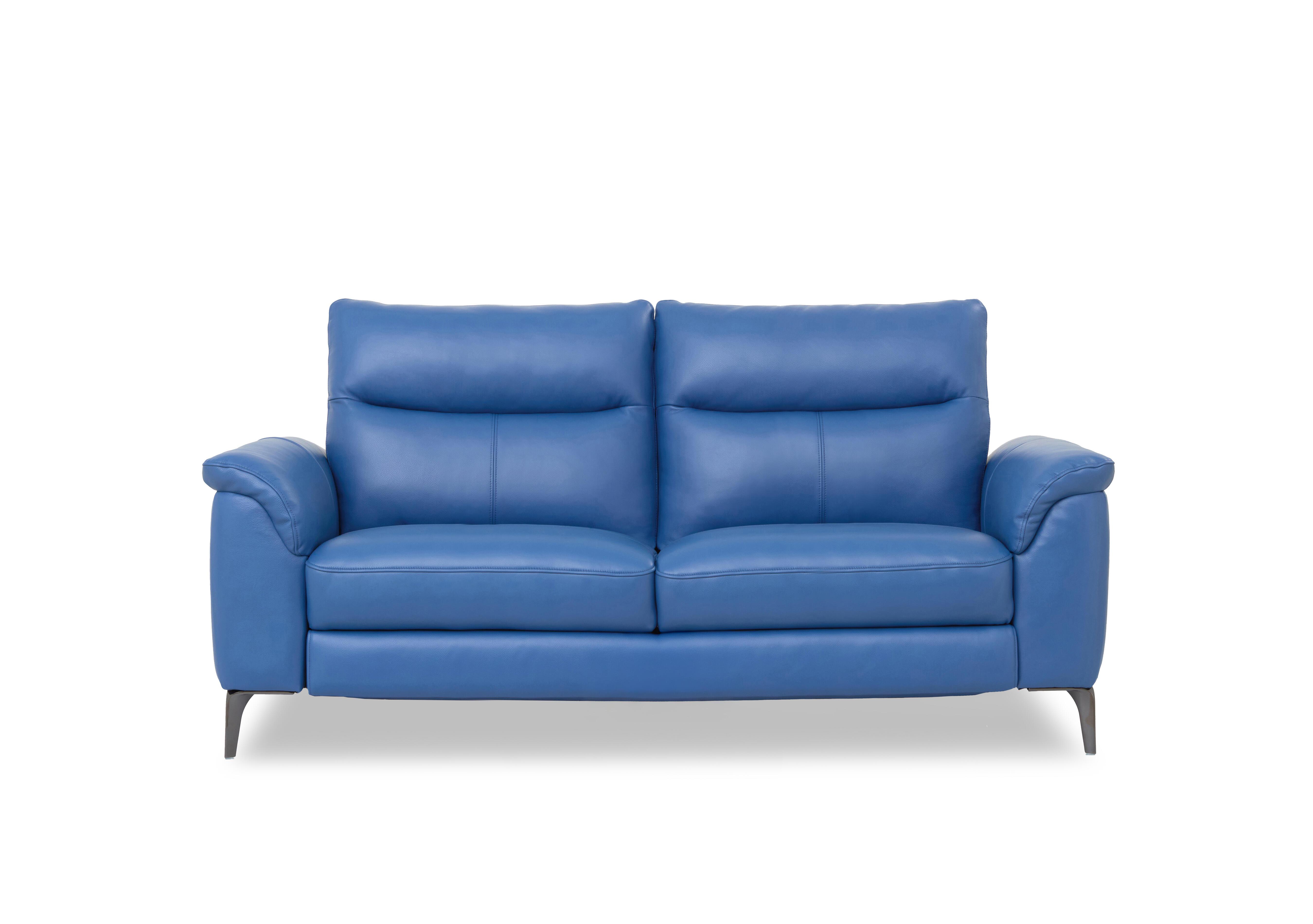 Morgan Leather 3 Seater Sofa in Oslo Aegean Cat-40/12 on Furniture Village