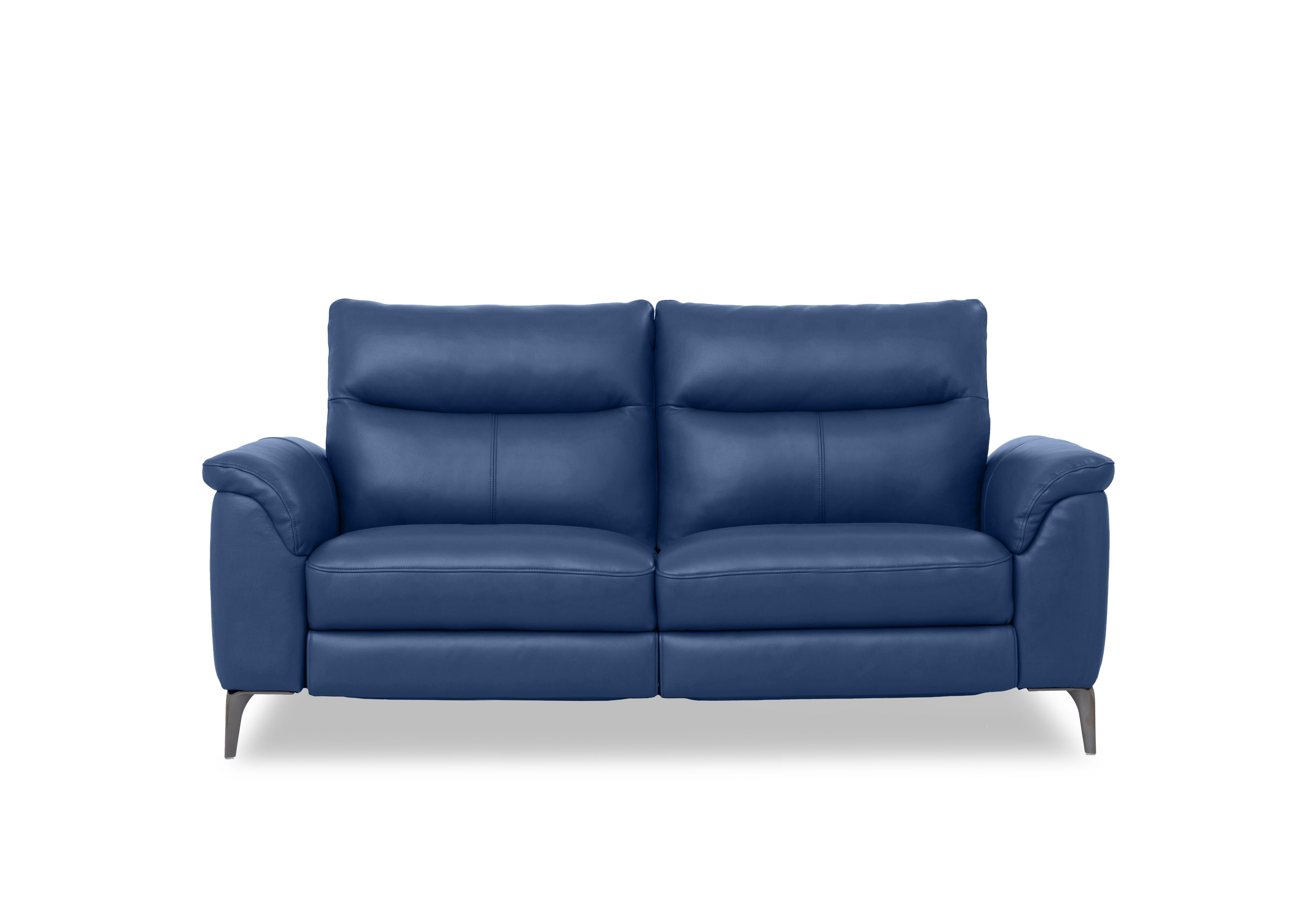 Morgan Leather 3 Seater Sofa in Oslo Aegean Cat-40/12 on Furniture Village