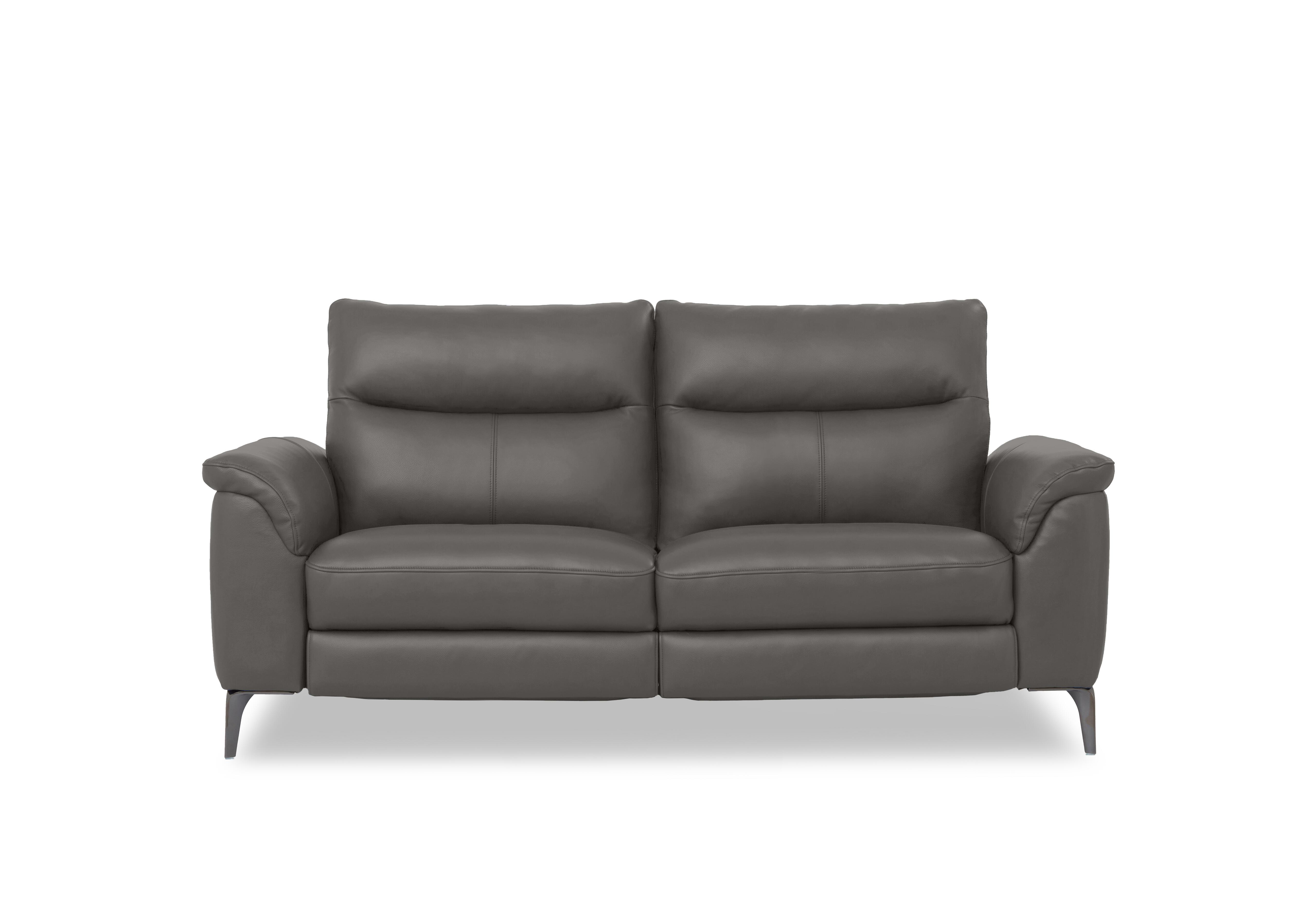 Morgan Leather 3 Seater Sofa in Oslo Elephant Cat-40/15 on Furniture Village