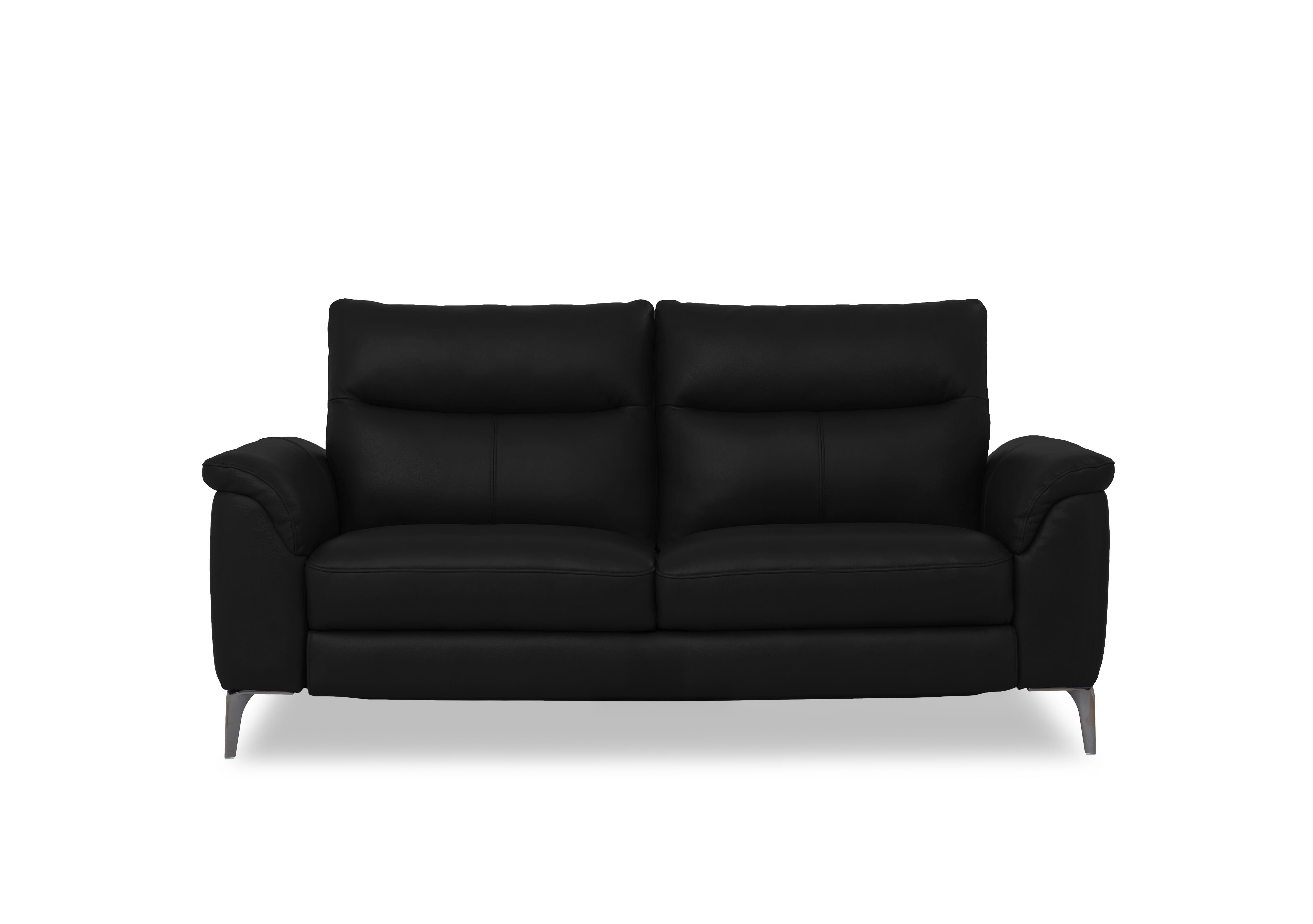 Morgan Leather 3 Seater Sofa in Oslo Jet Black Cat-40/23 on Furniture Village