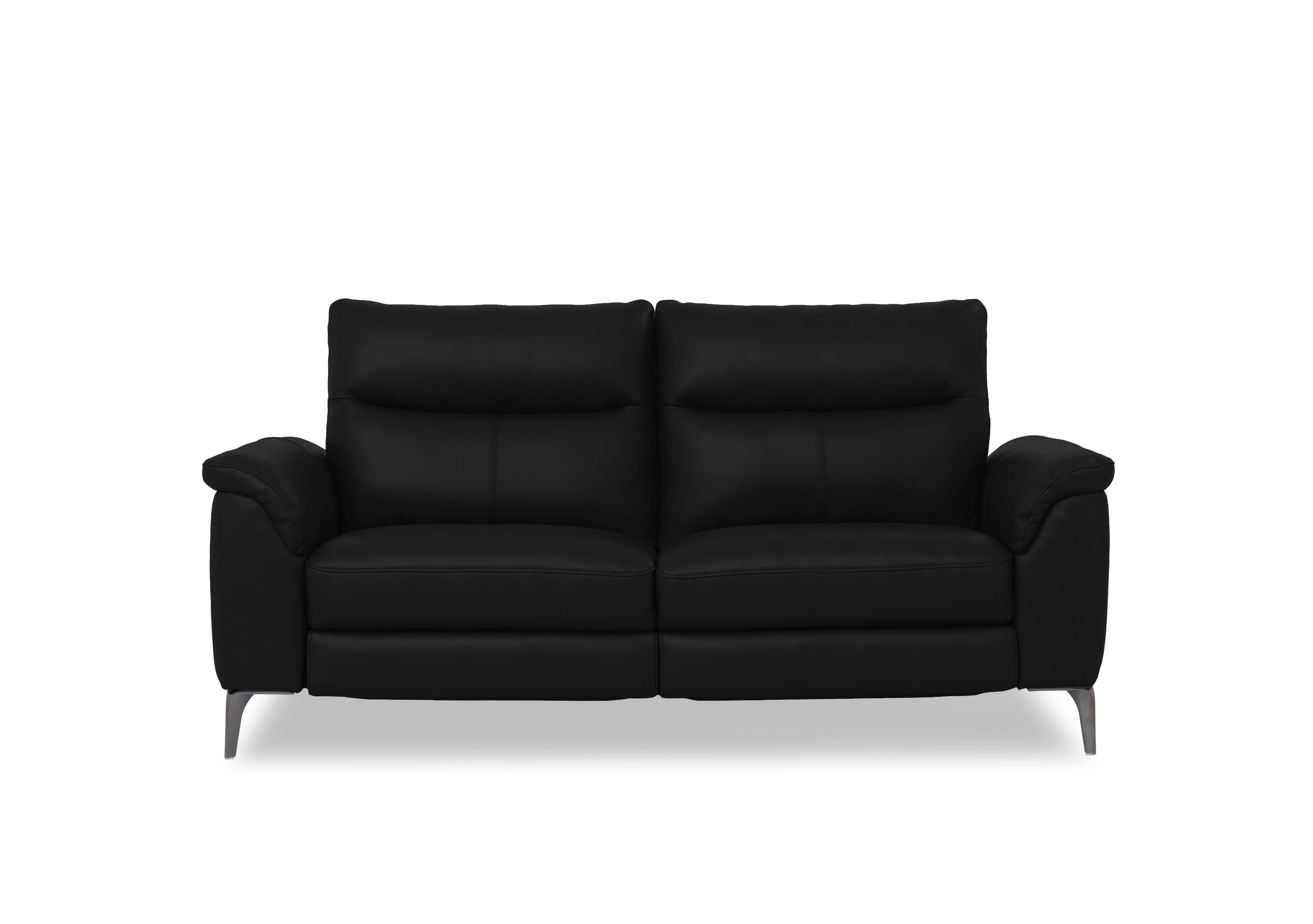 Morgan Leather 3 Seater Sofa in Oslo Jet Black Cat-40/23 on Furniture Village