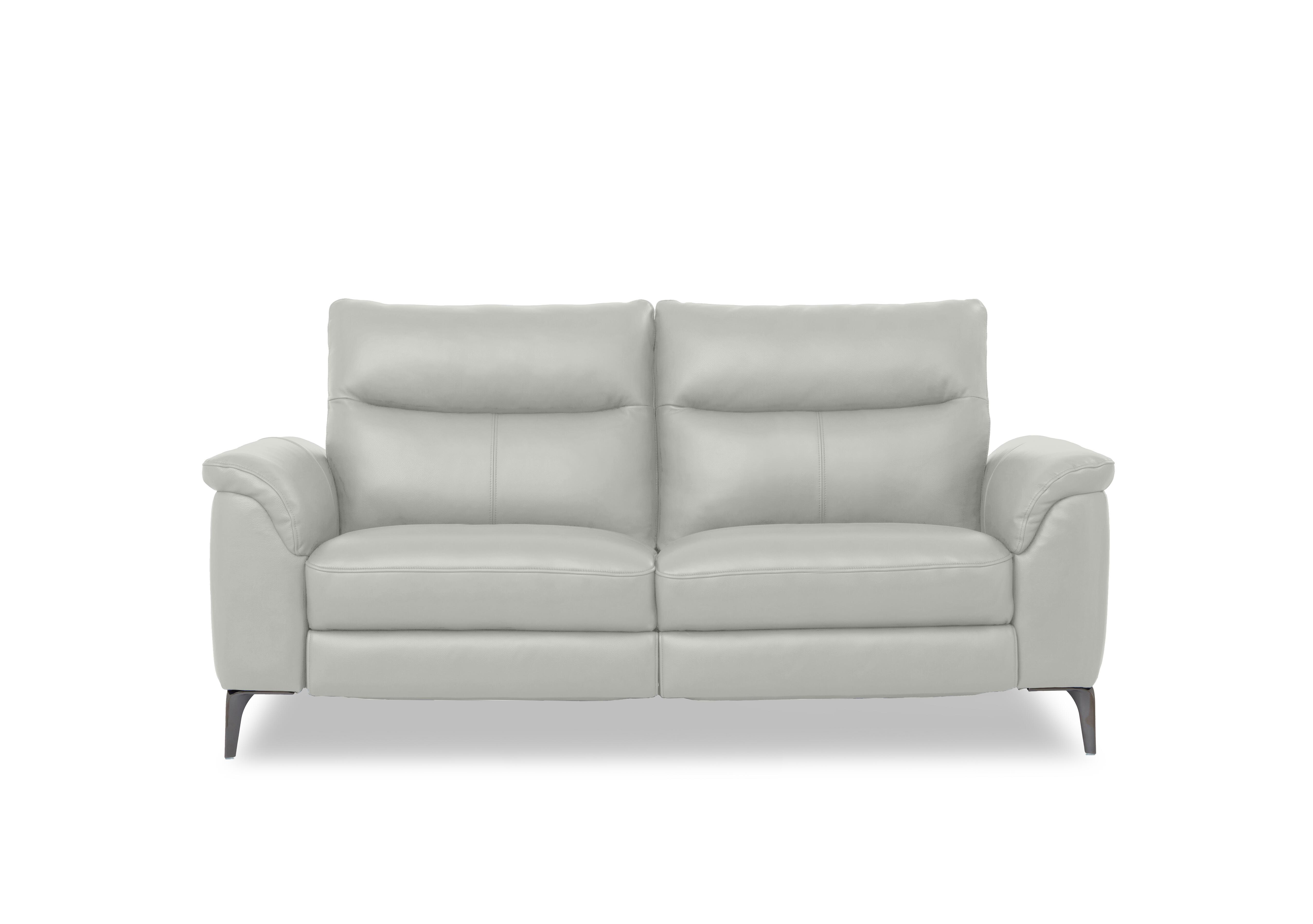 Morgan Leather 3 Seater Sofa in Oslo Light Grey Cat-40/27 on Furniture Village