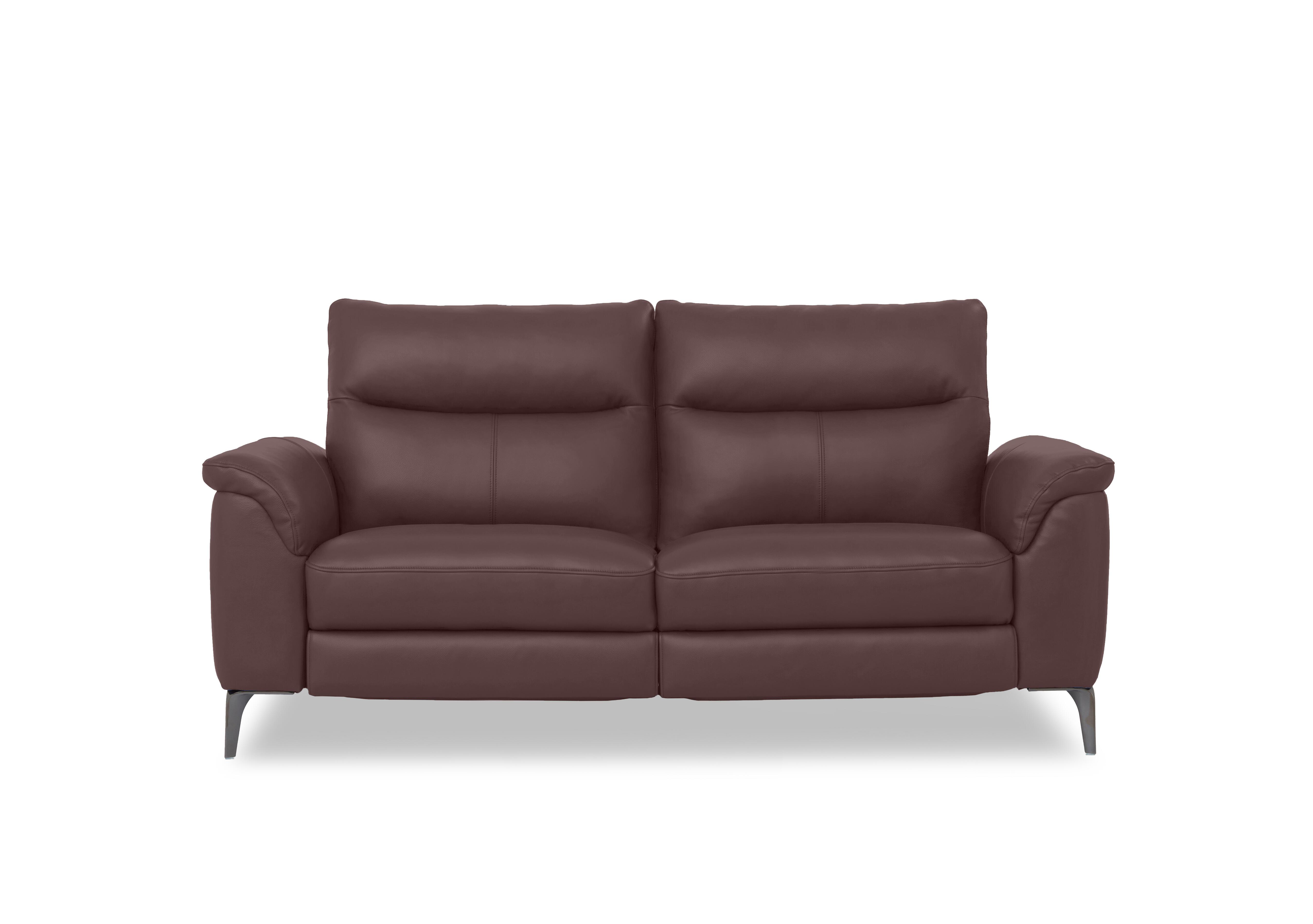 Morgan Leather 3 Seater Sofa in Oslo Mulberry Cat-40/30 on Furniture Village